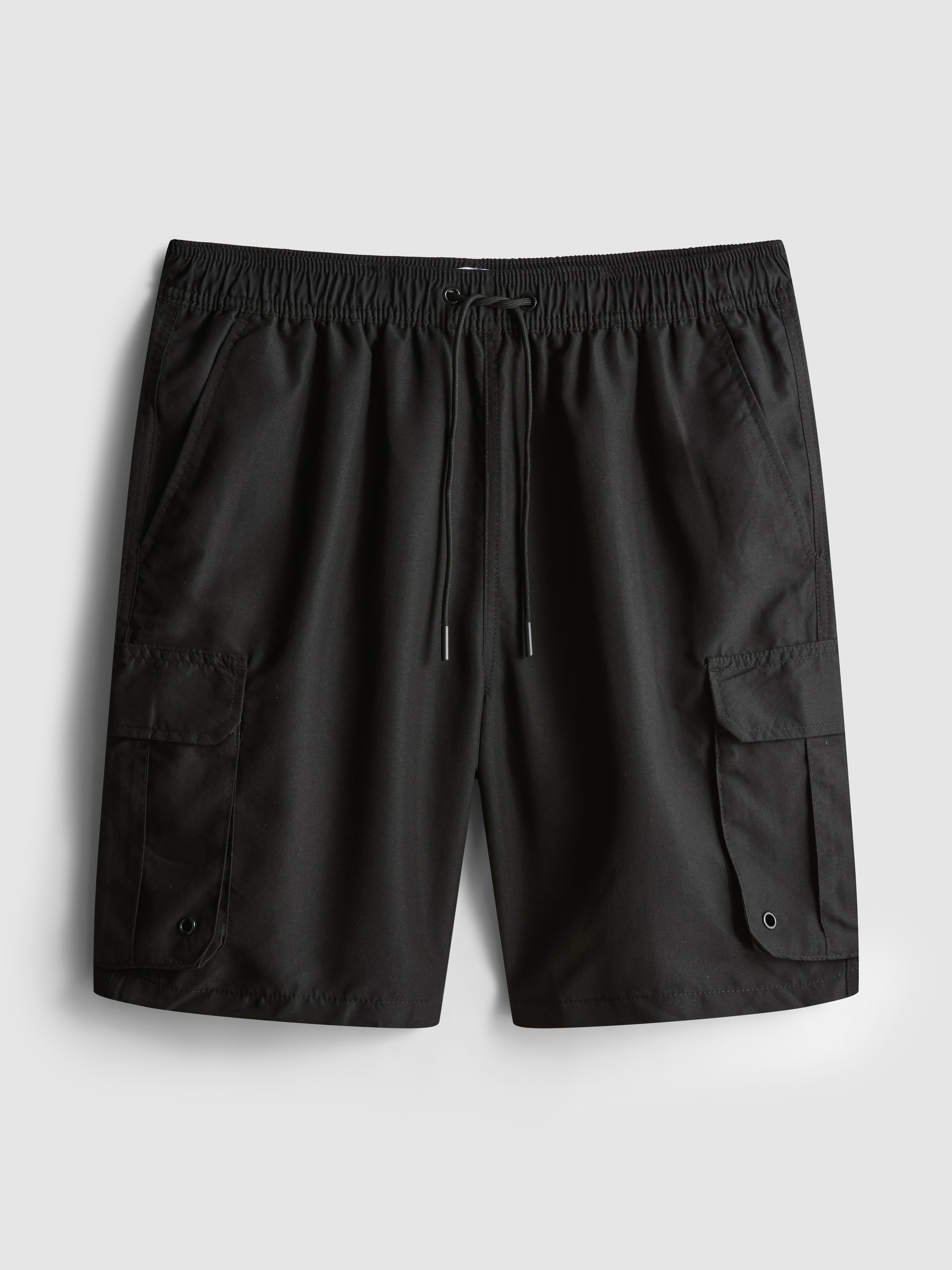 Men's Black Cargo Swimming Shorts