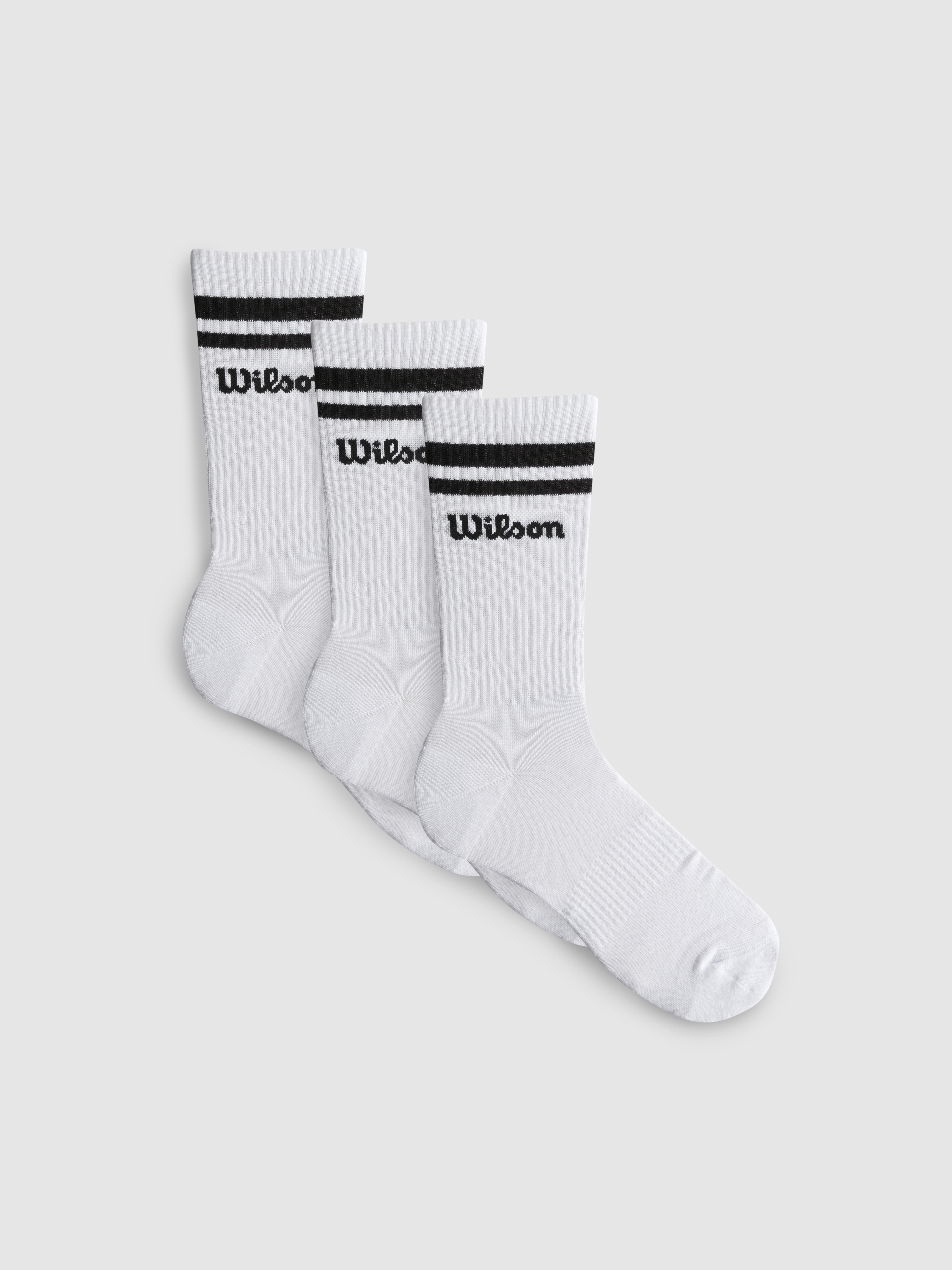 Men's White 3pk Wilson Sports Socks