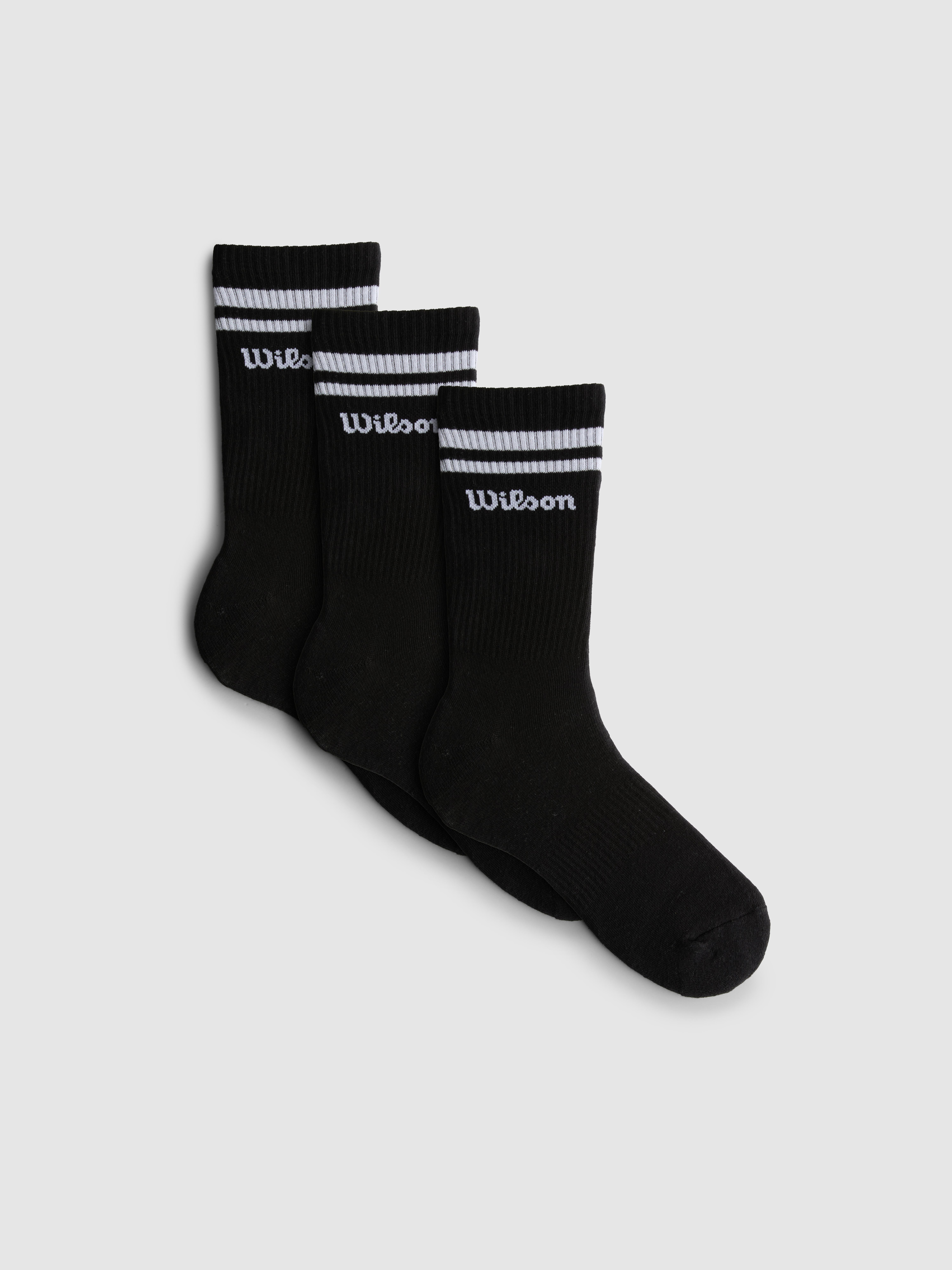 Men's Black 3pk Wilson Sports Socks
