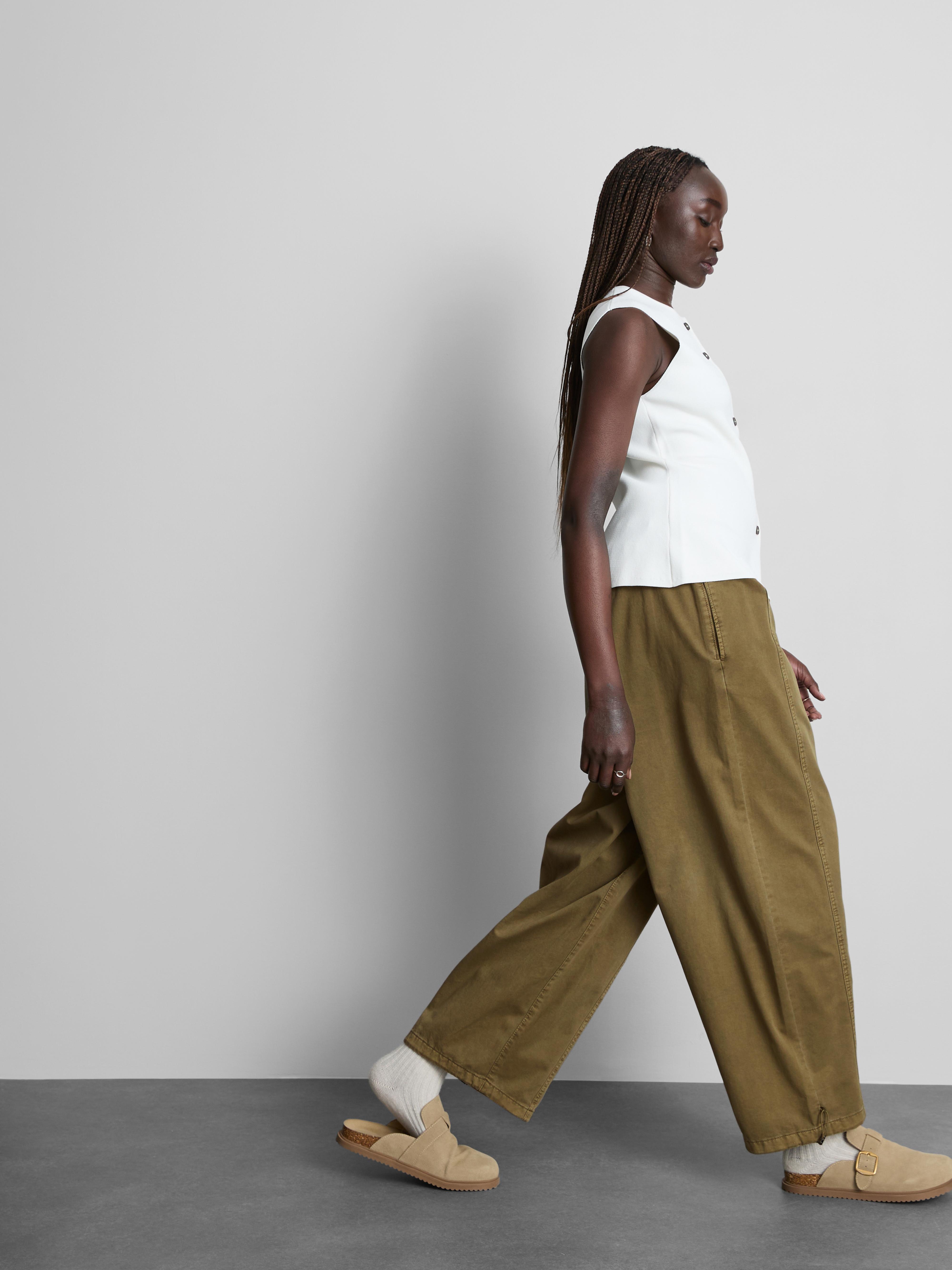 Wide Leg Seam Detail Utility Pants
