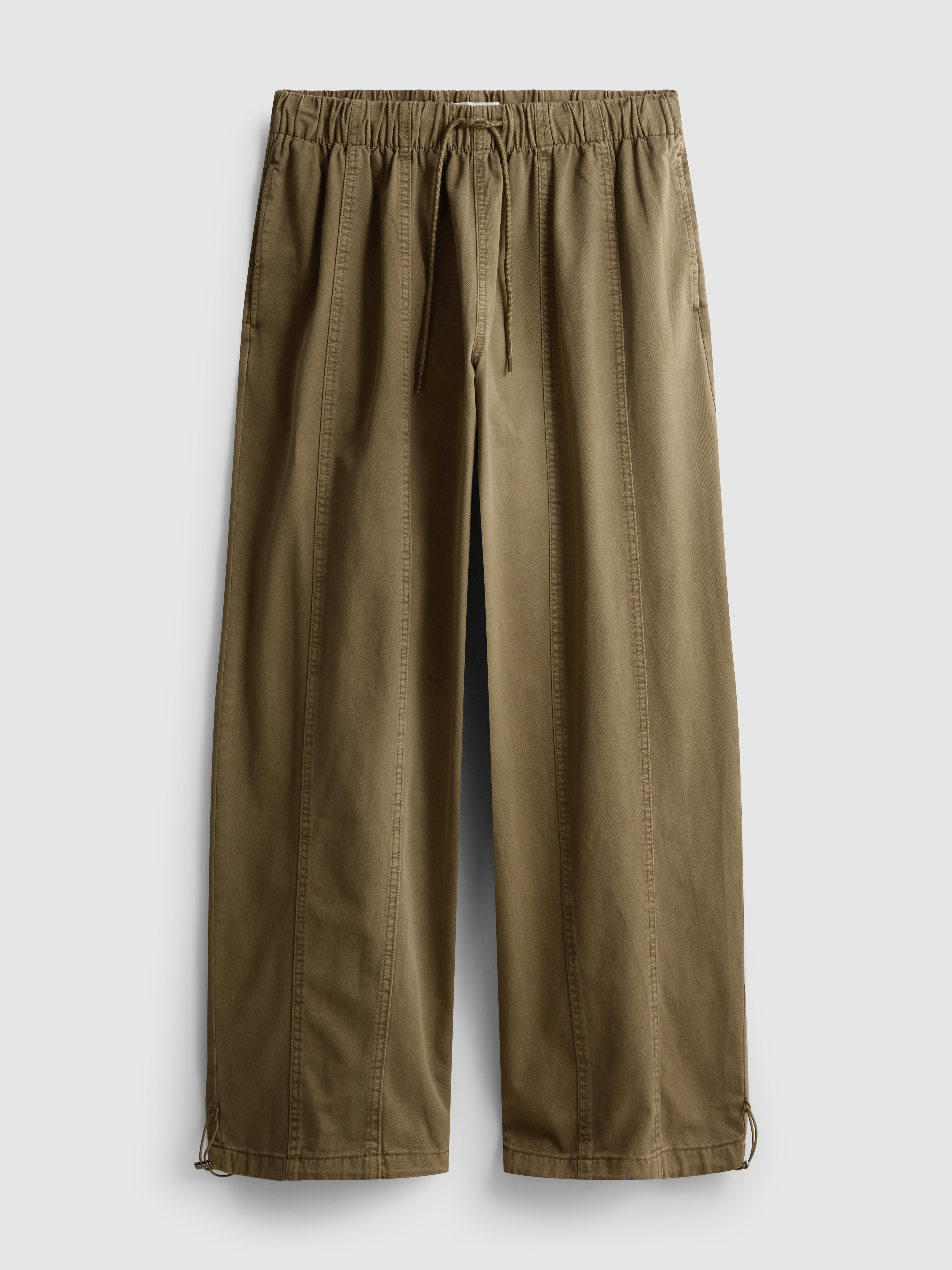 Wide Leg Seam Detail Utility Pants