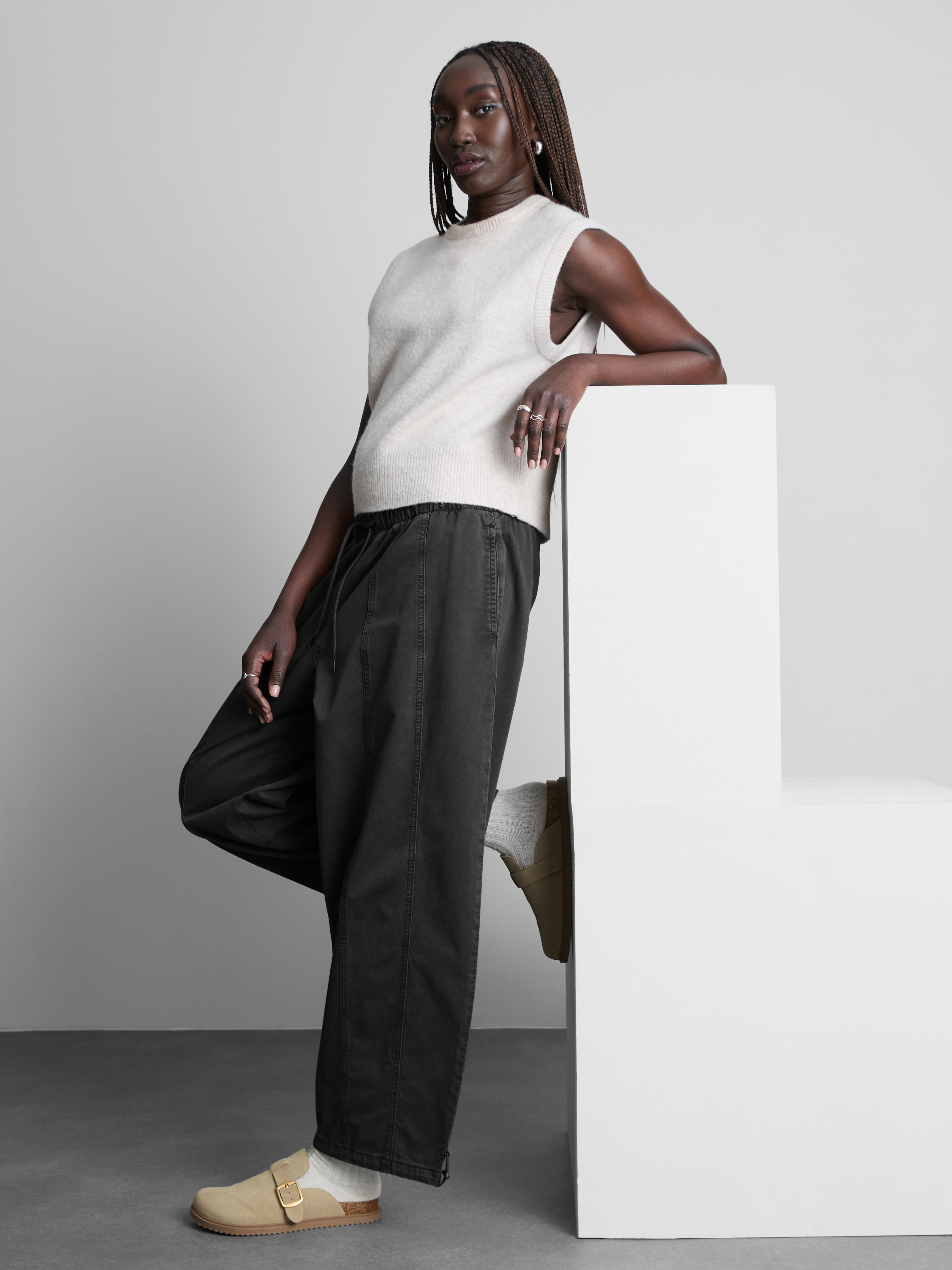 Pantalon large utilitaire à coutures