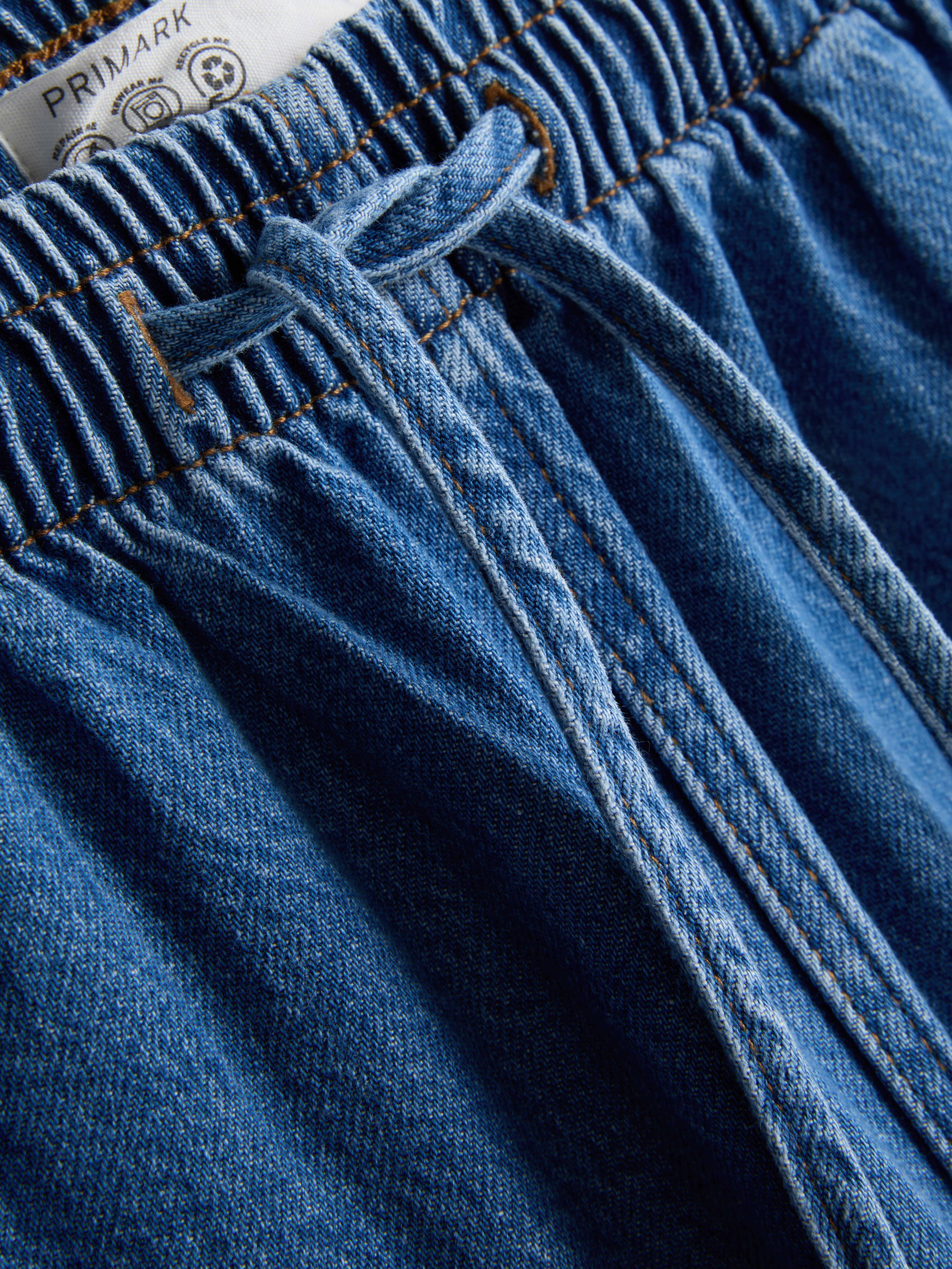 Cotton Denim Tapered Jogger Jeans