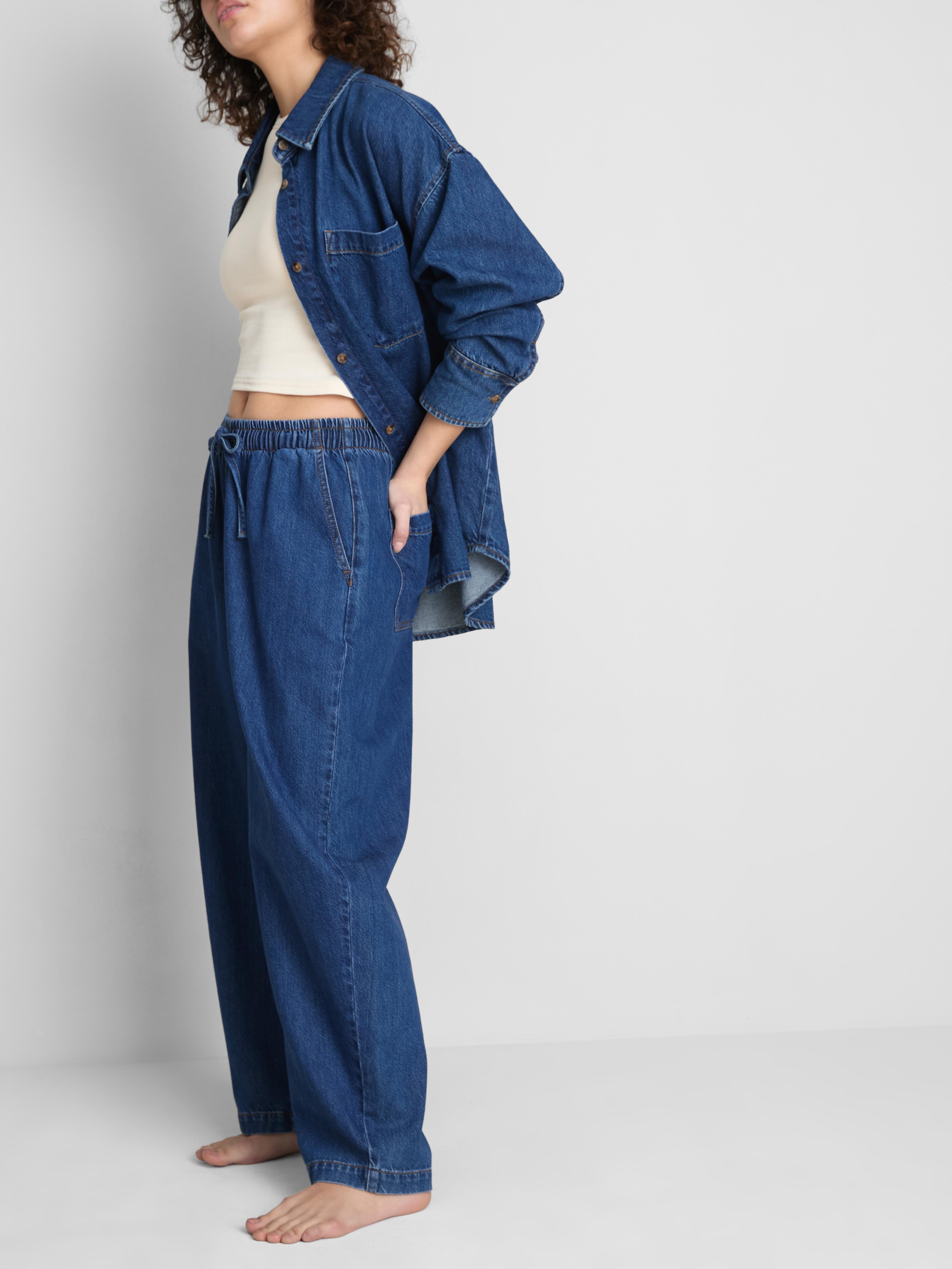 Cotton Denim Tapered Jogger Jeans