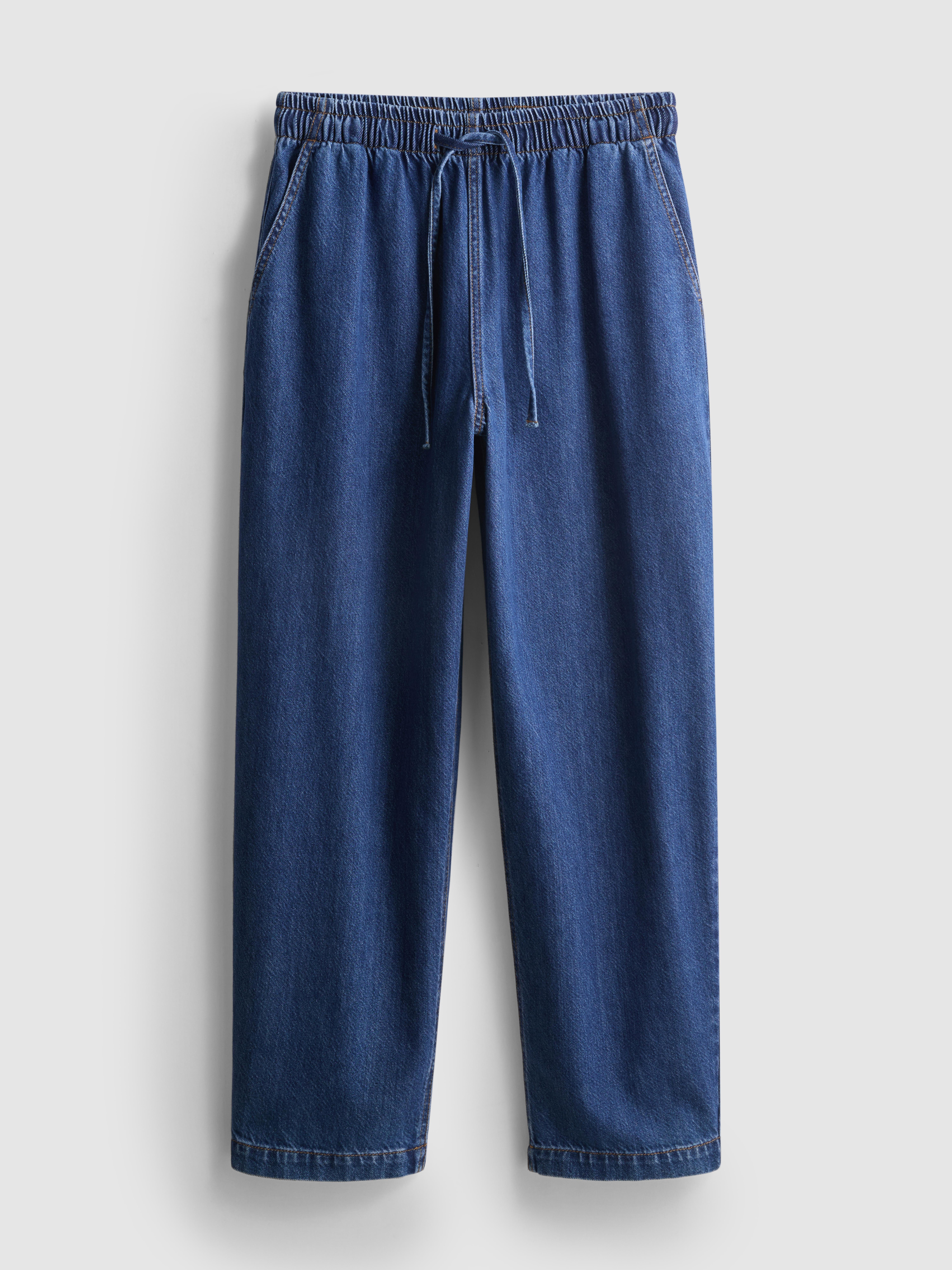 Cotton Denim Tapered Jogger Jeans