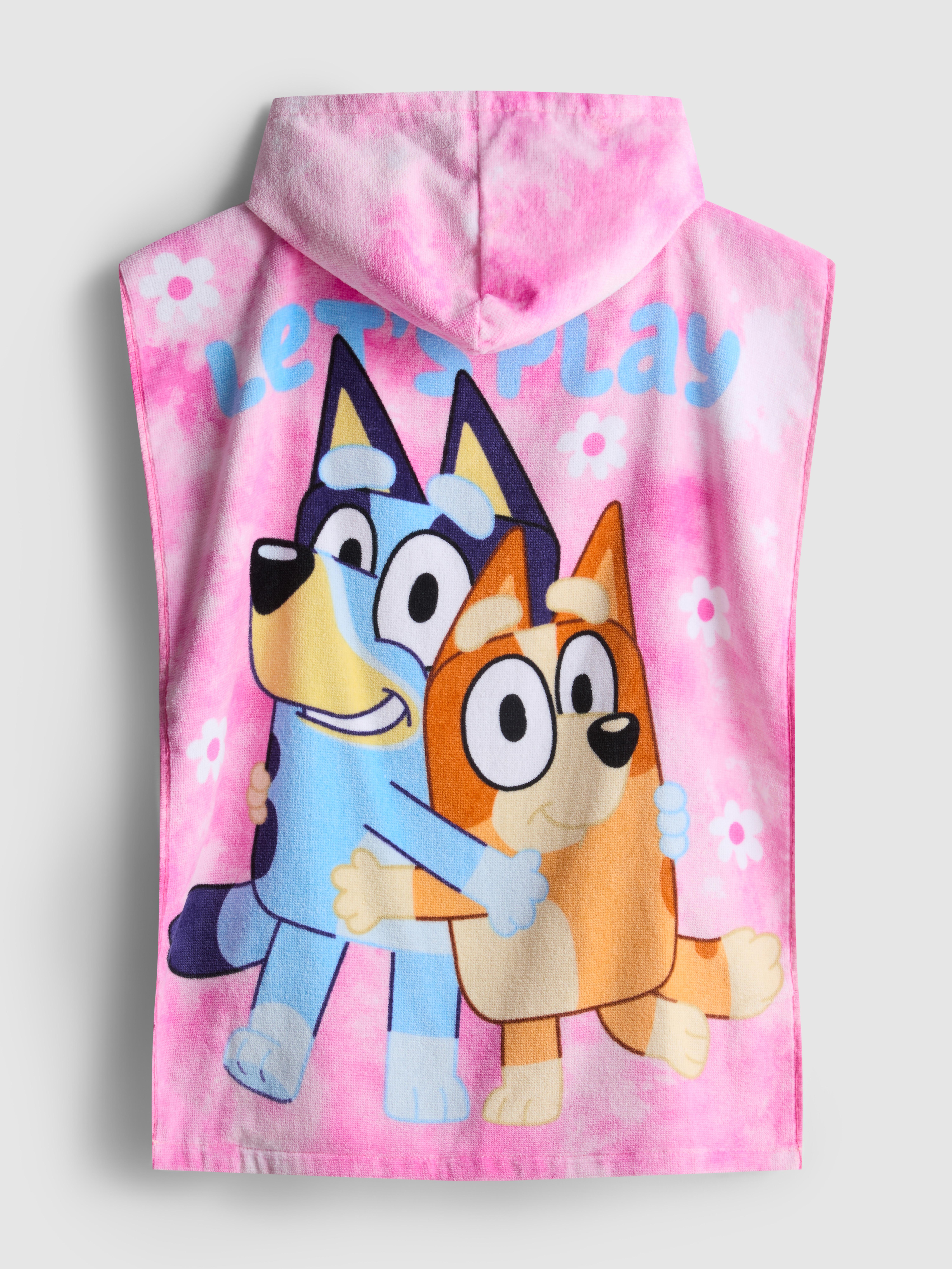 Bluey Hooded Terry Cloth Poncho