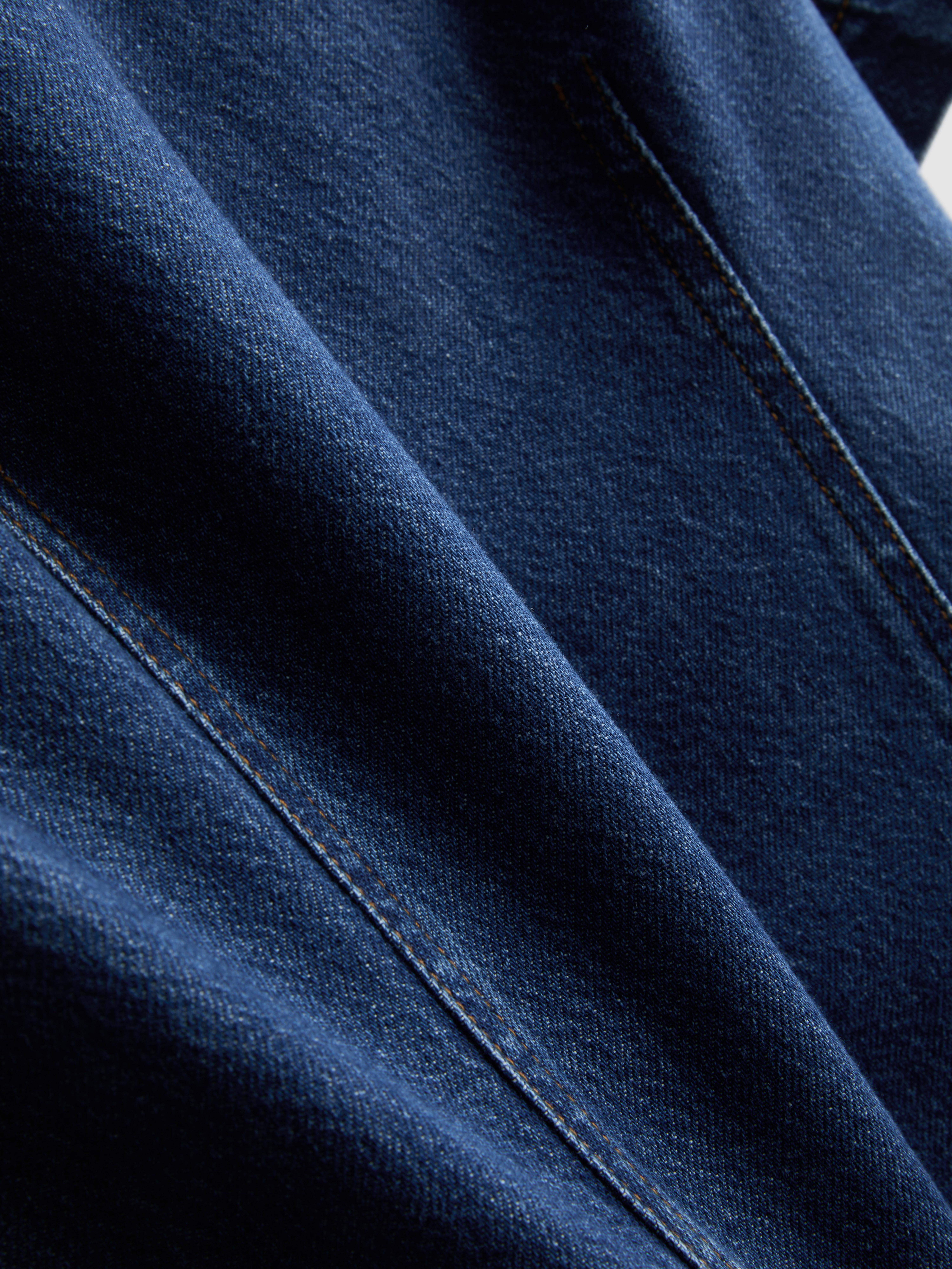 Bawełniany jeansowy top z okrągłym dekoltem