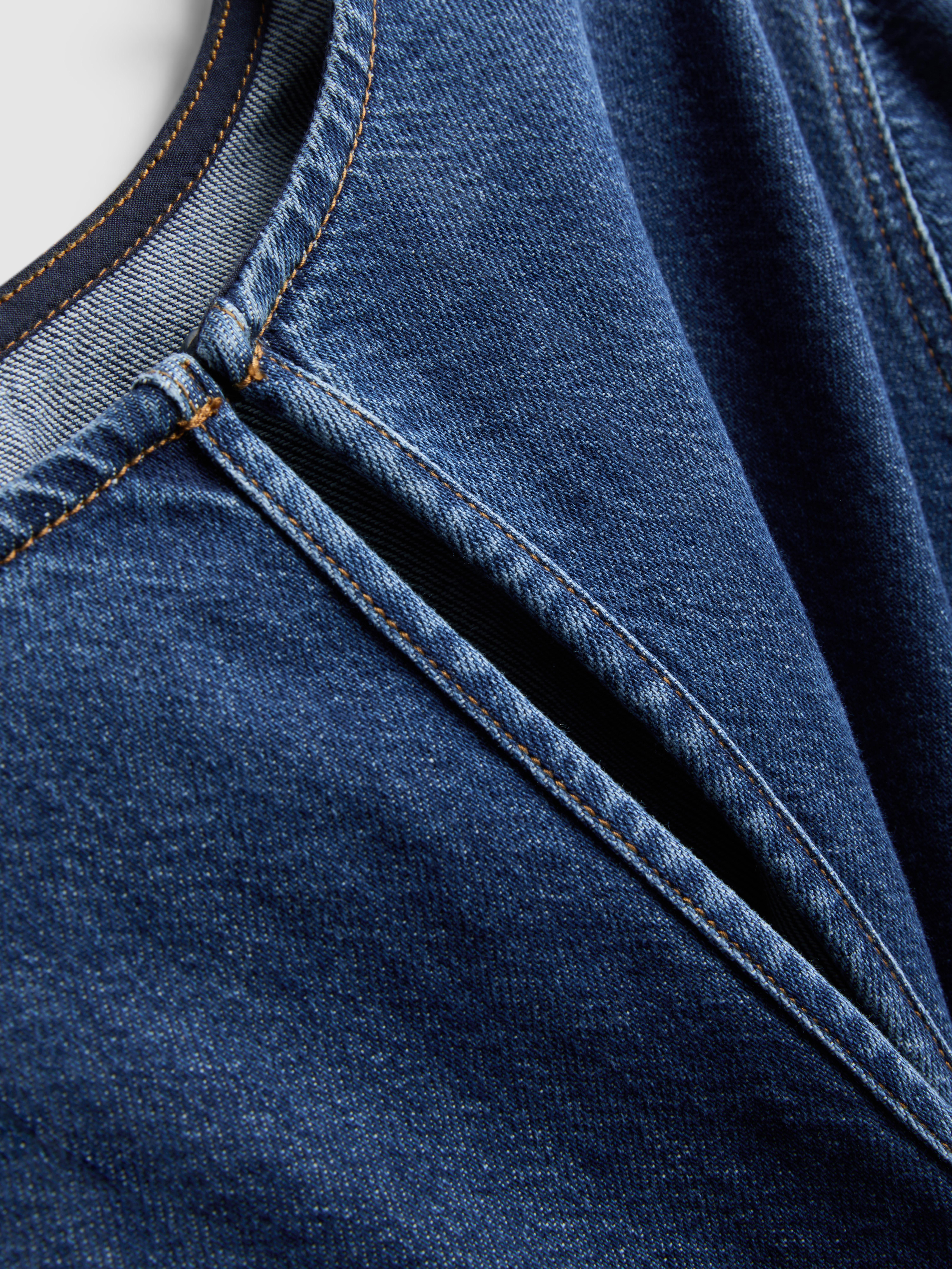 Bawełniany jeansowy top z okrągłym dekoltem