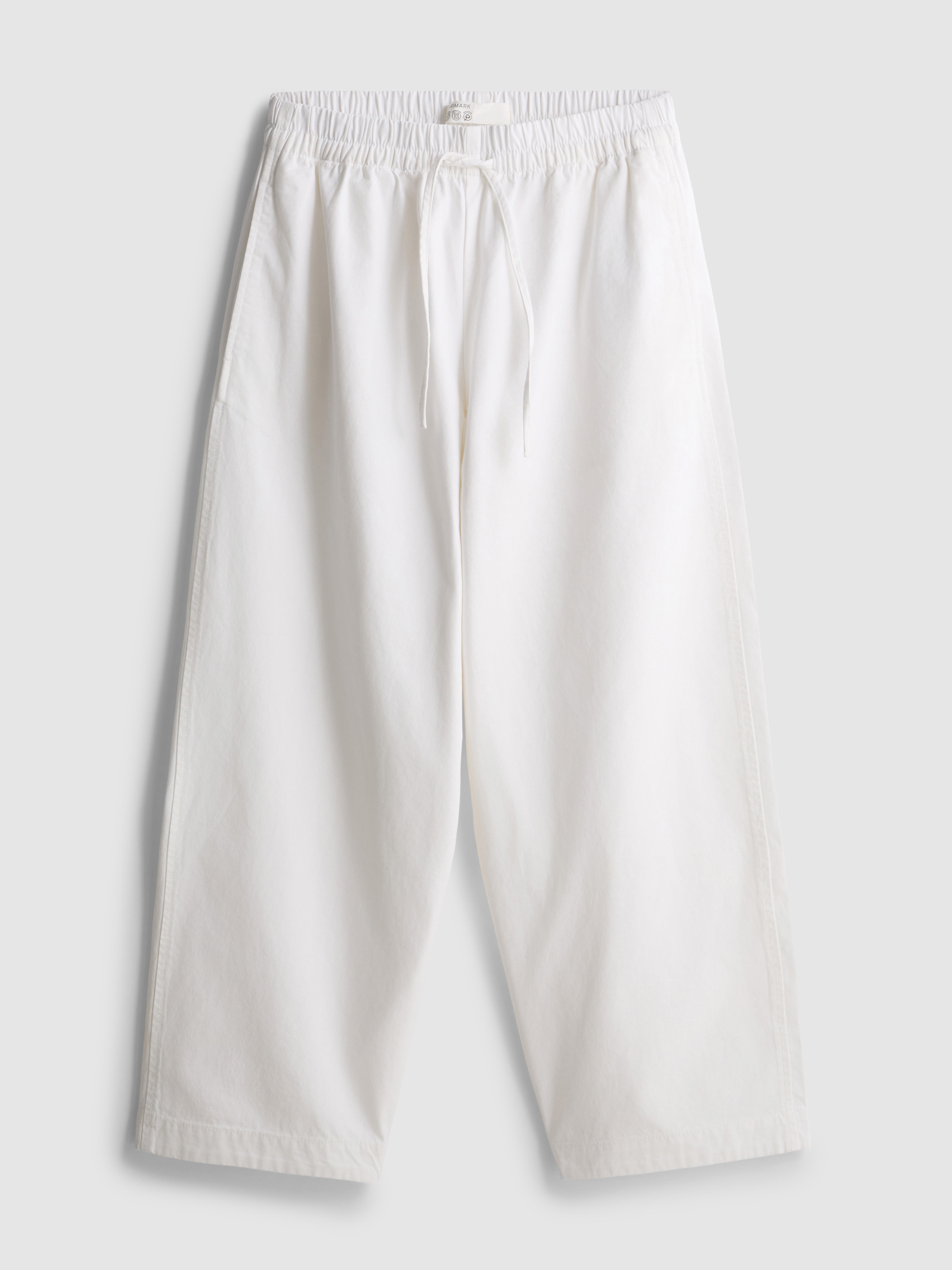 Pantaloni barrel casual Bianco