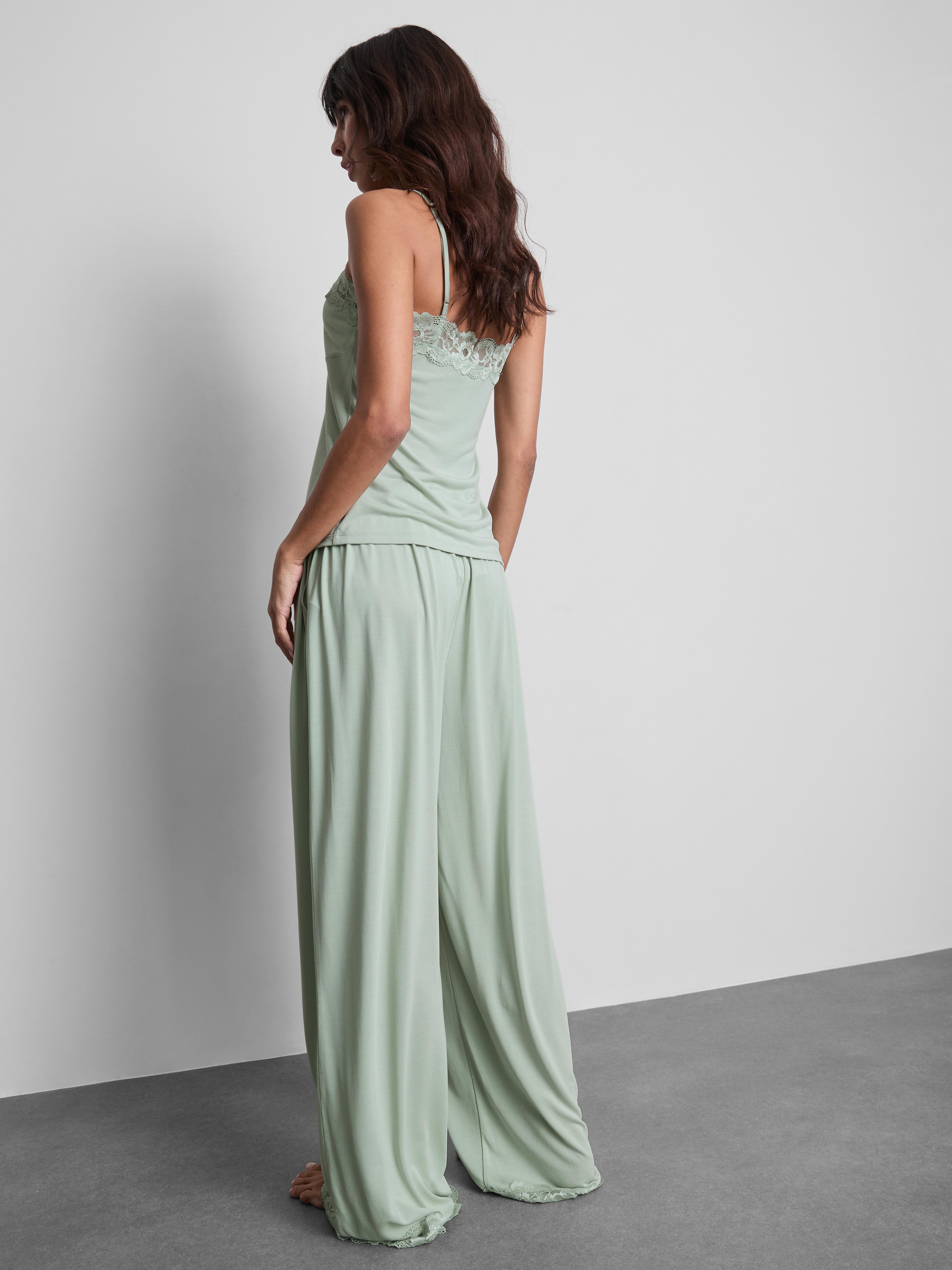 Pantaloni del pigiama in modal con dettagli in pizzo