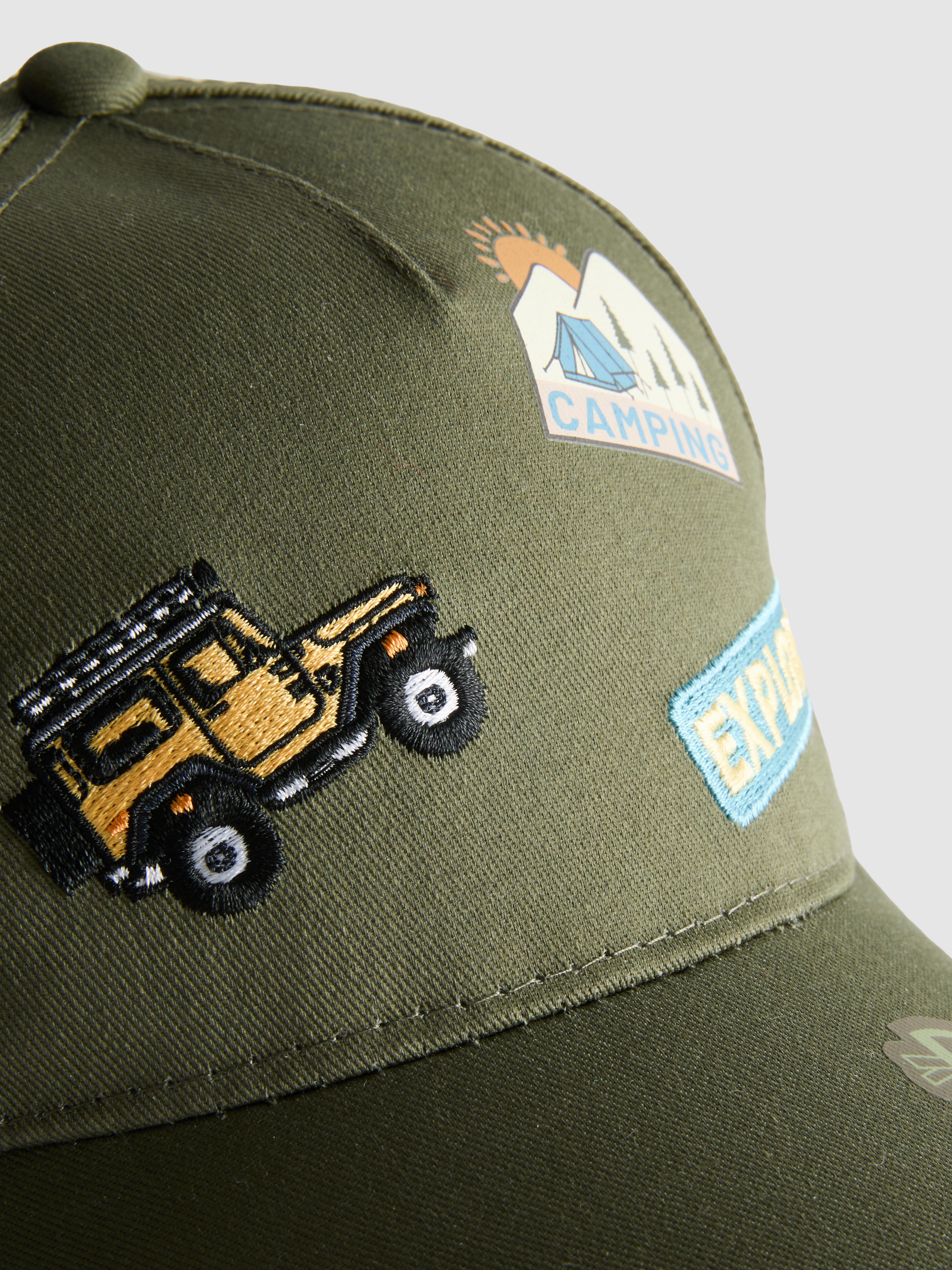 Gorra de béisbol con parche de camping