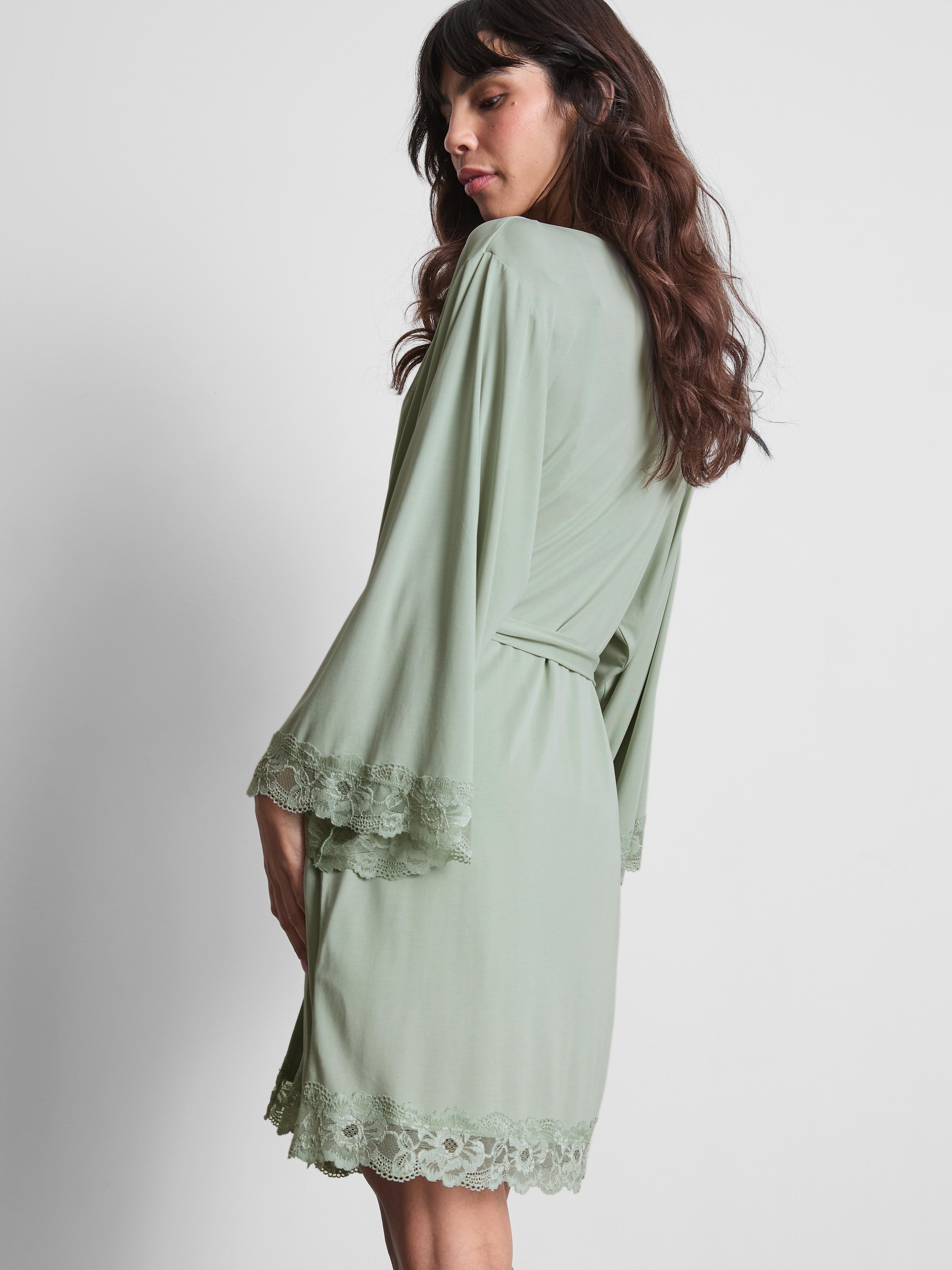 Modal-Rich Lace-Trim Robe
