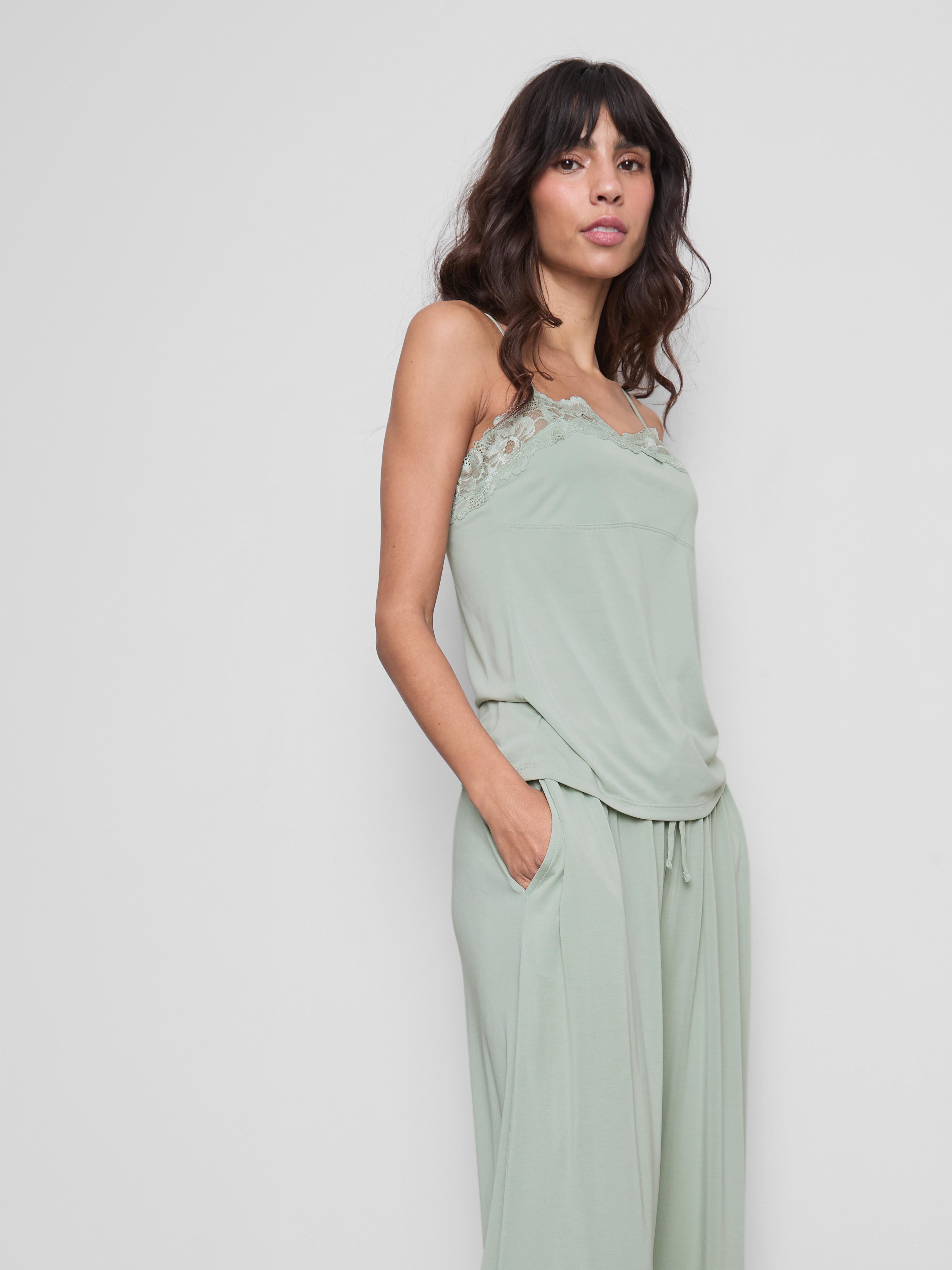 Modal-Rich Lace-Trim Cami Top