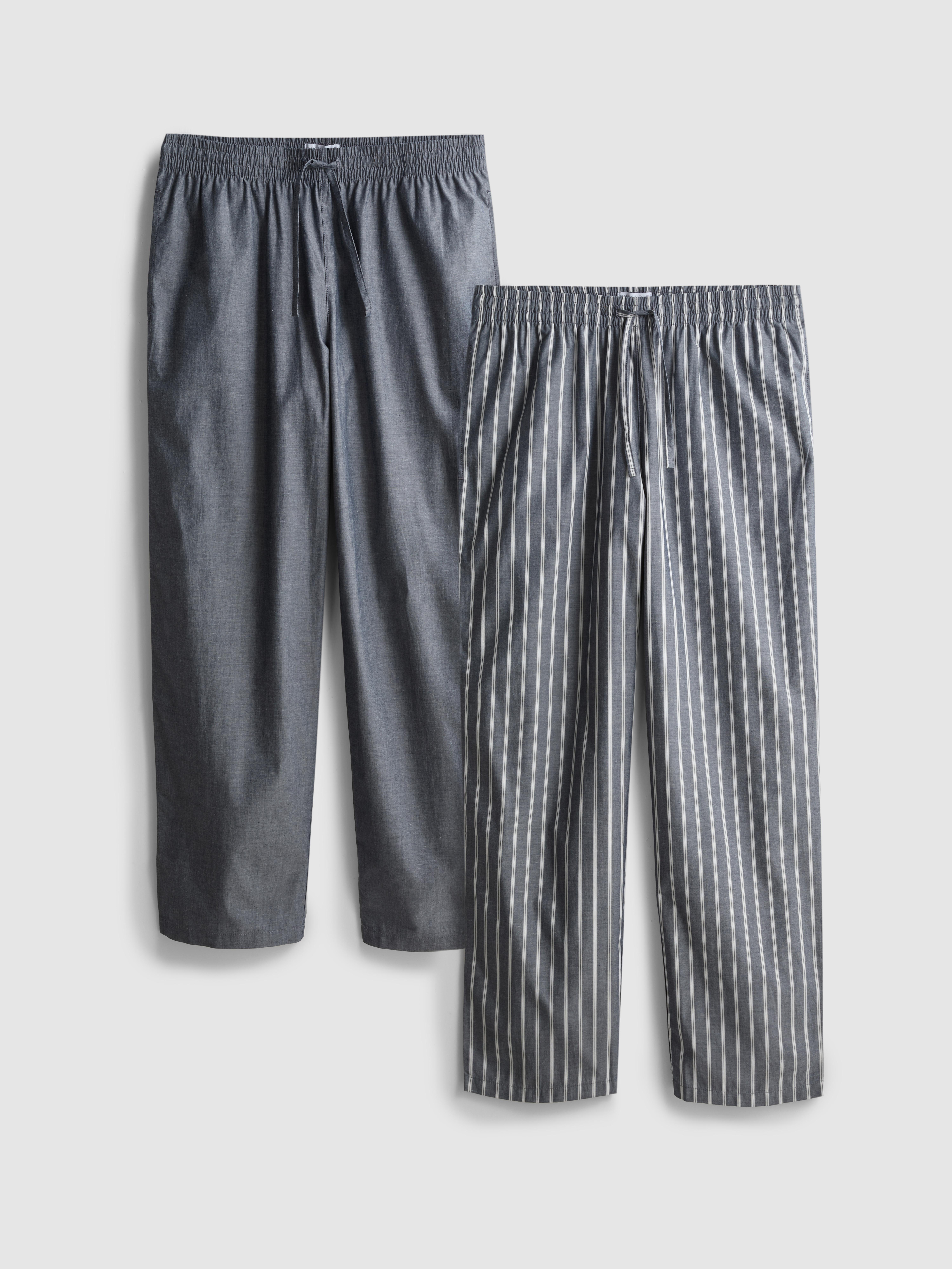 2 popelínové pyžamové kalhoty