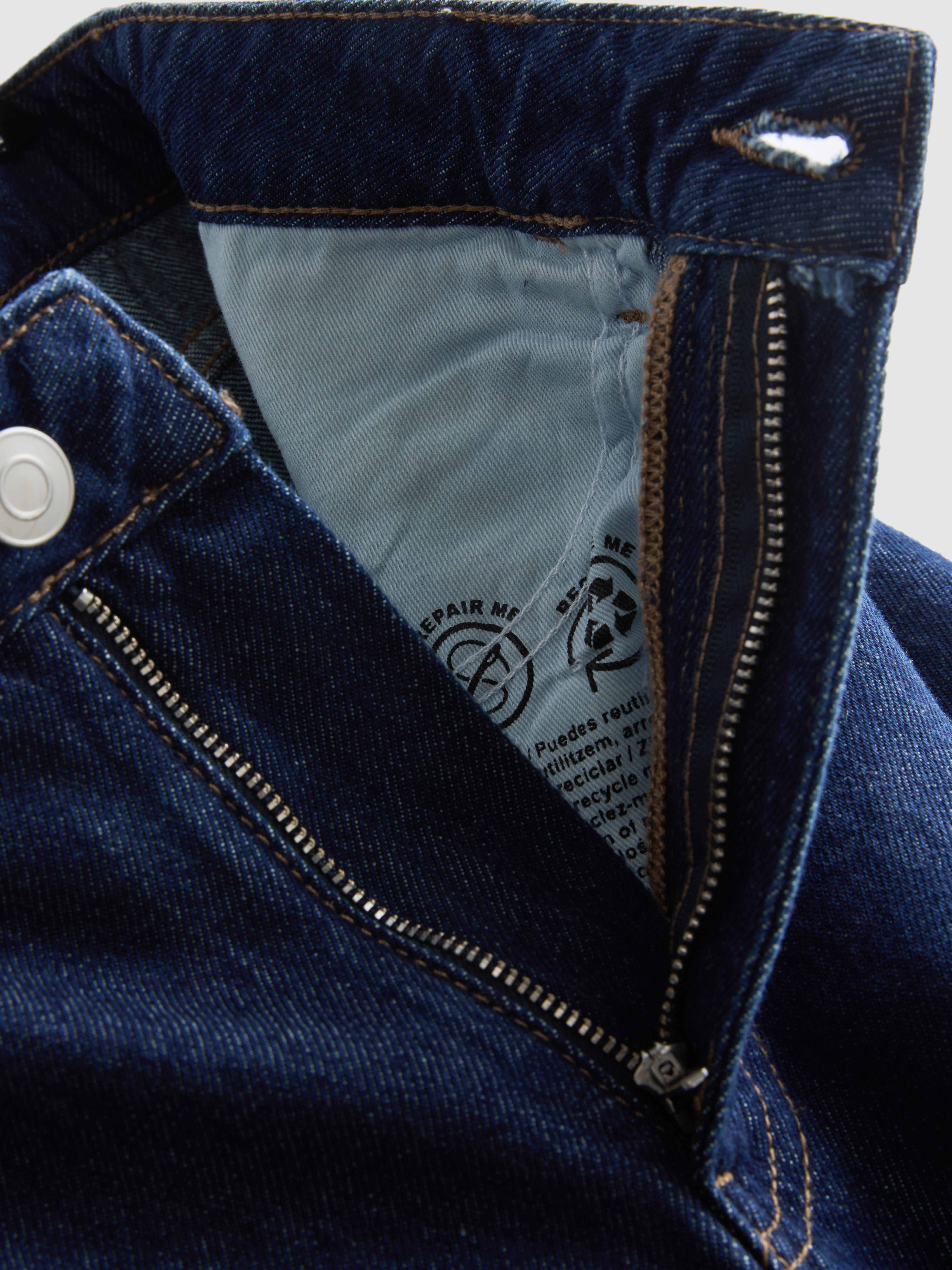 Cotton Denim Wide Leg Jeans