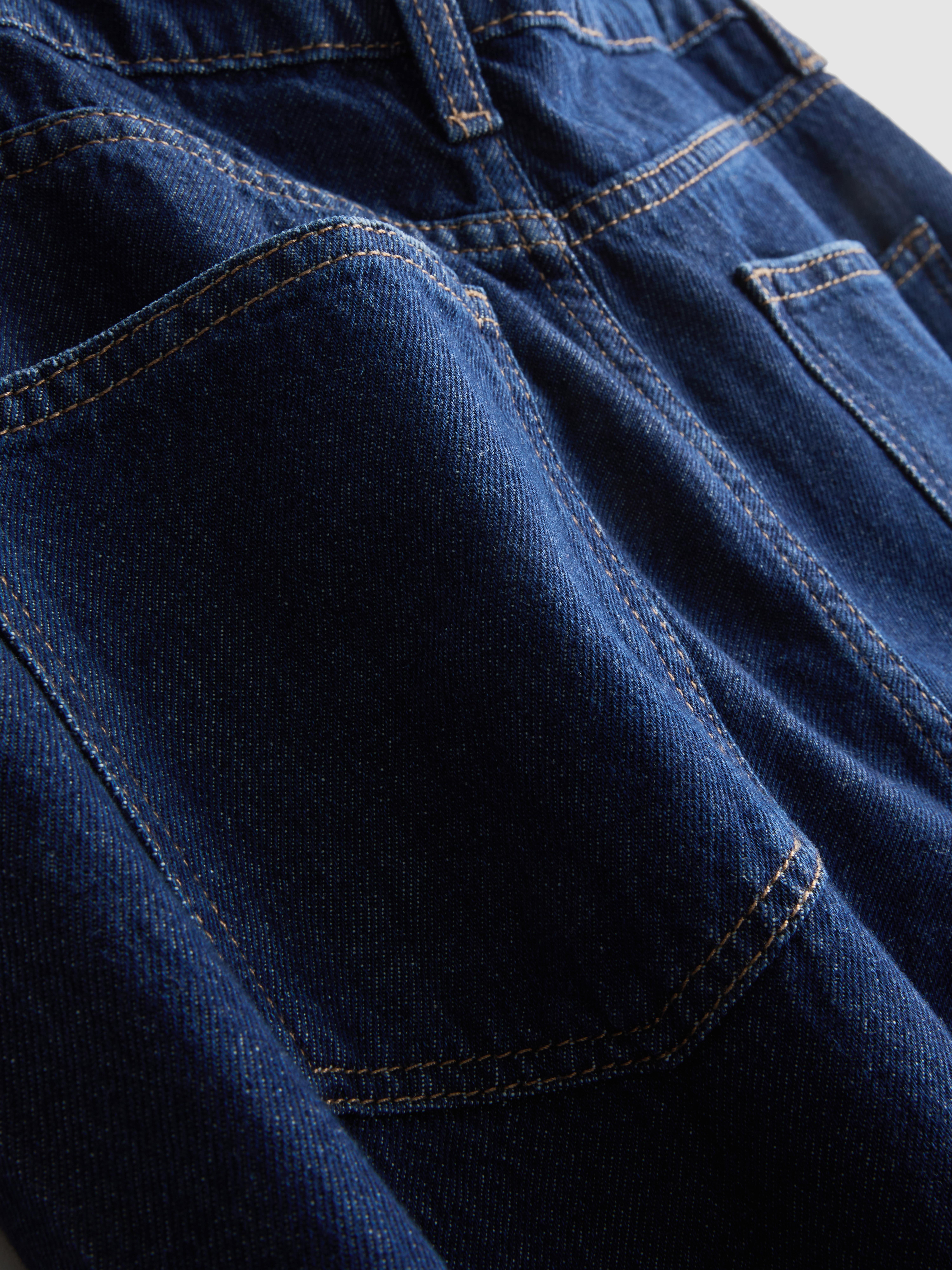 Cotton Denim Wide Leg Jeans