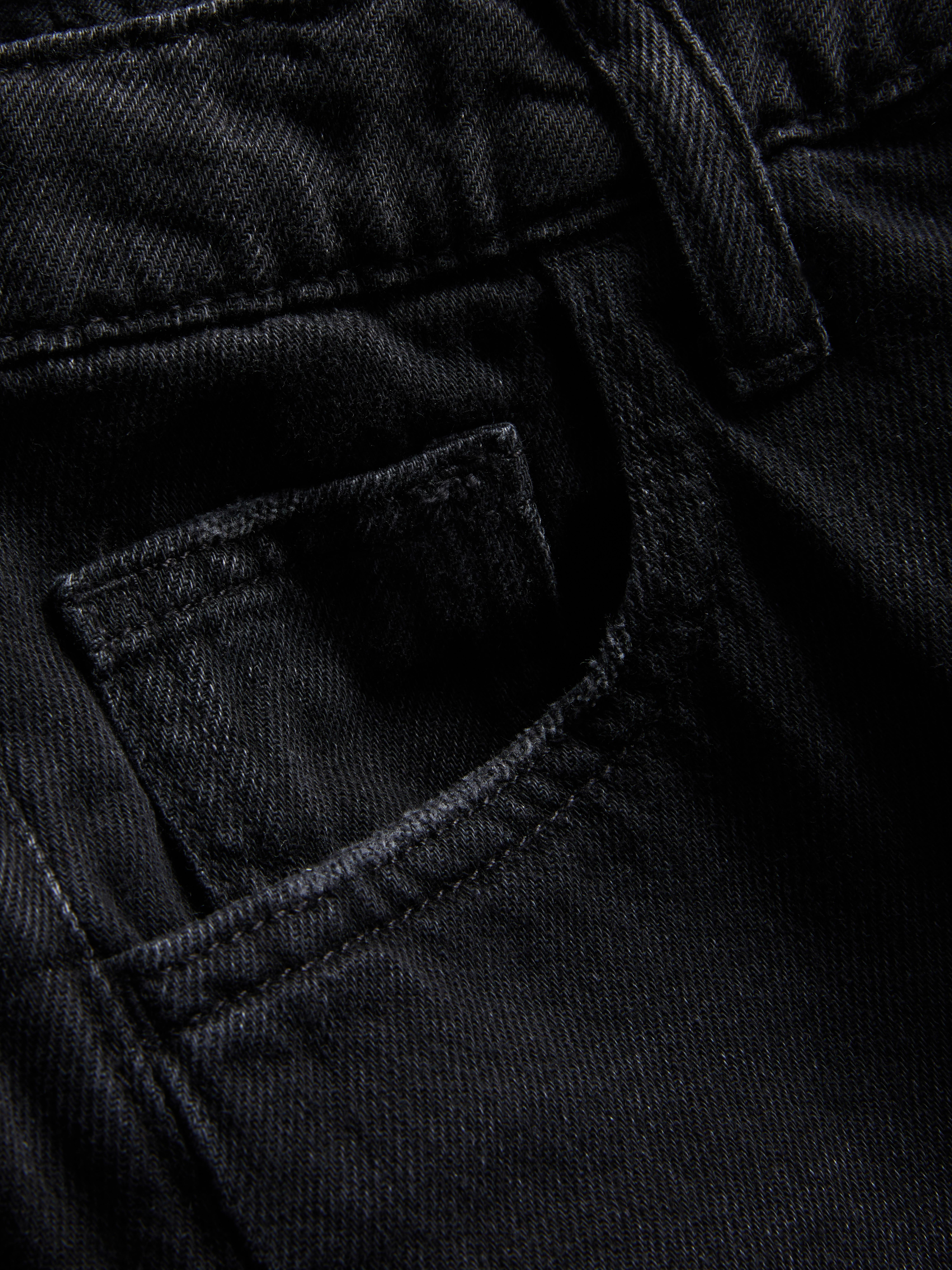 Cotton Denim Wide Leg Jeans