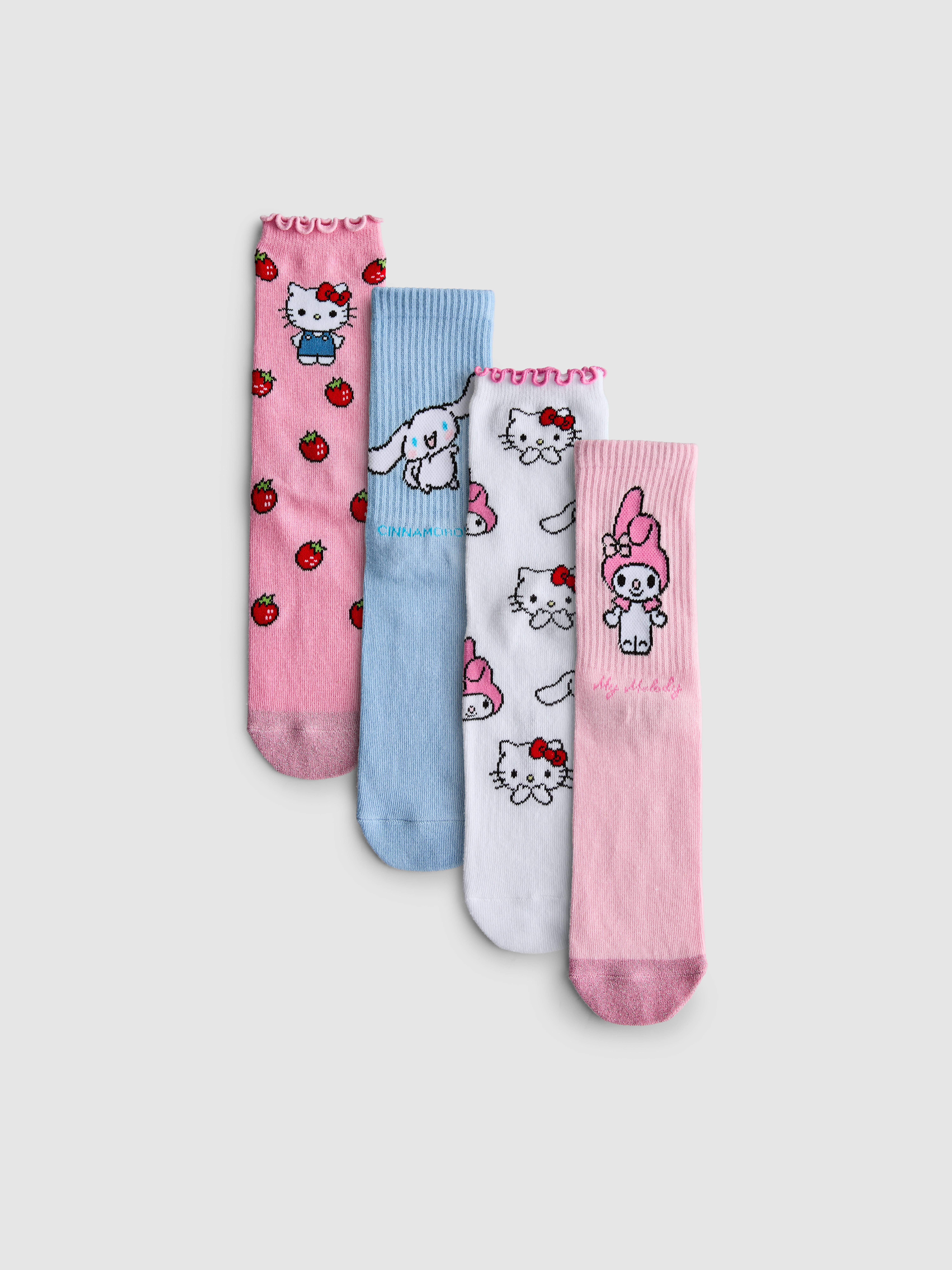 Pack 4 pares soquetes Hello Kitty and Friends