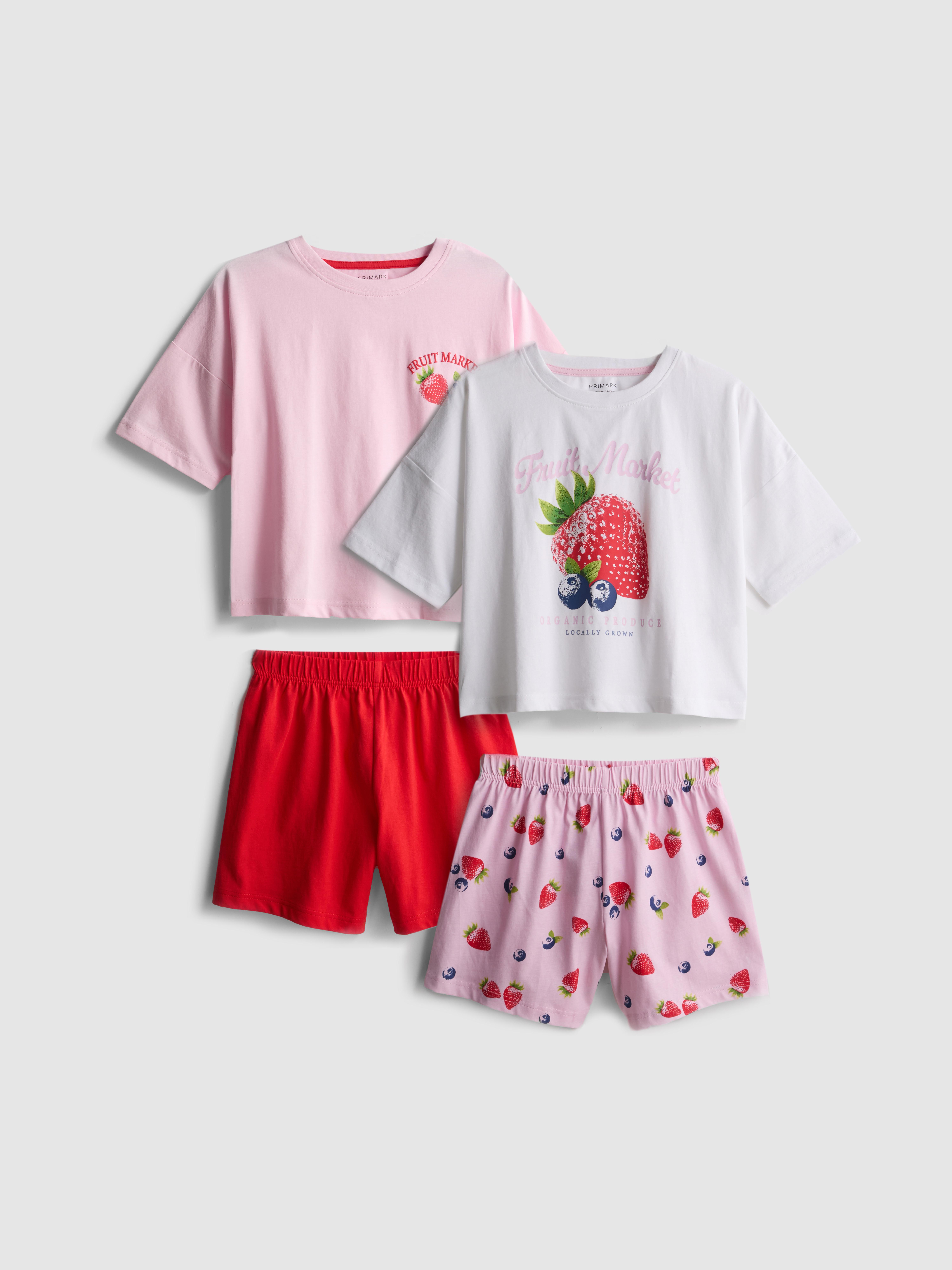 Kids Cartoon Character Short Sleeve Pajamas Set – Marvel Spiderman Lightning McQueen Batman, Cotton Blend