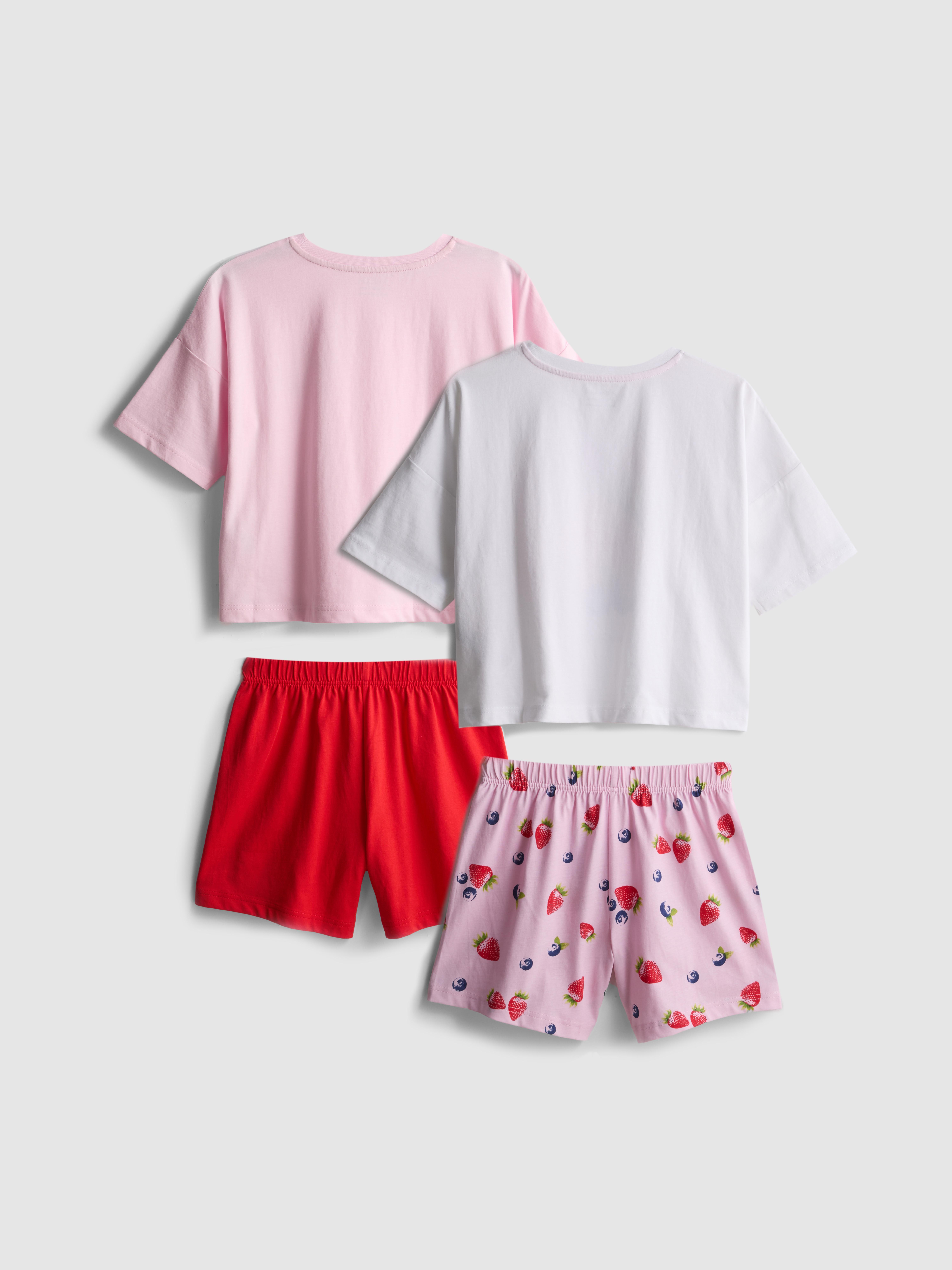 7-15yrs | 2pk Berry Graphic Short Pyjamas