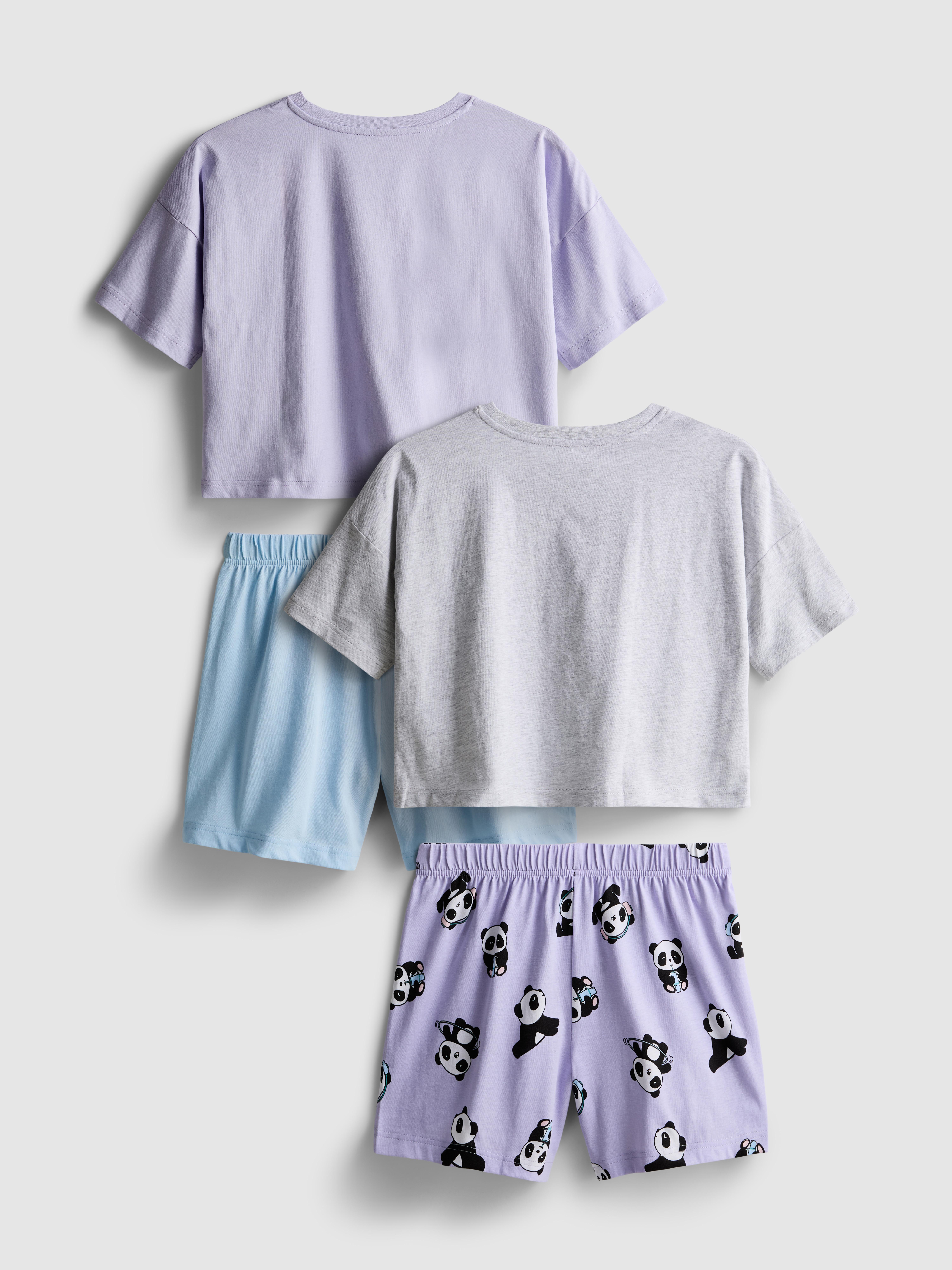 7–15 ans | Lot de 2 pyjamas courts à motif panda