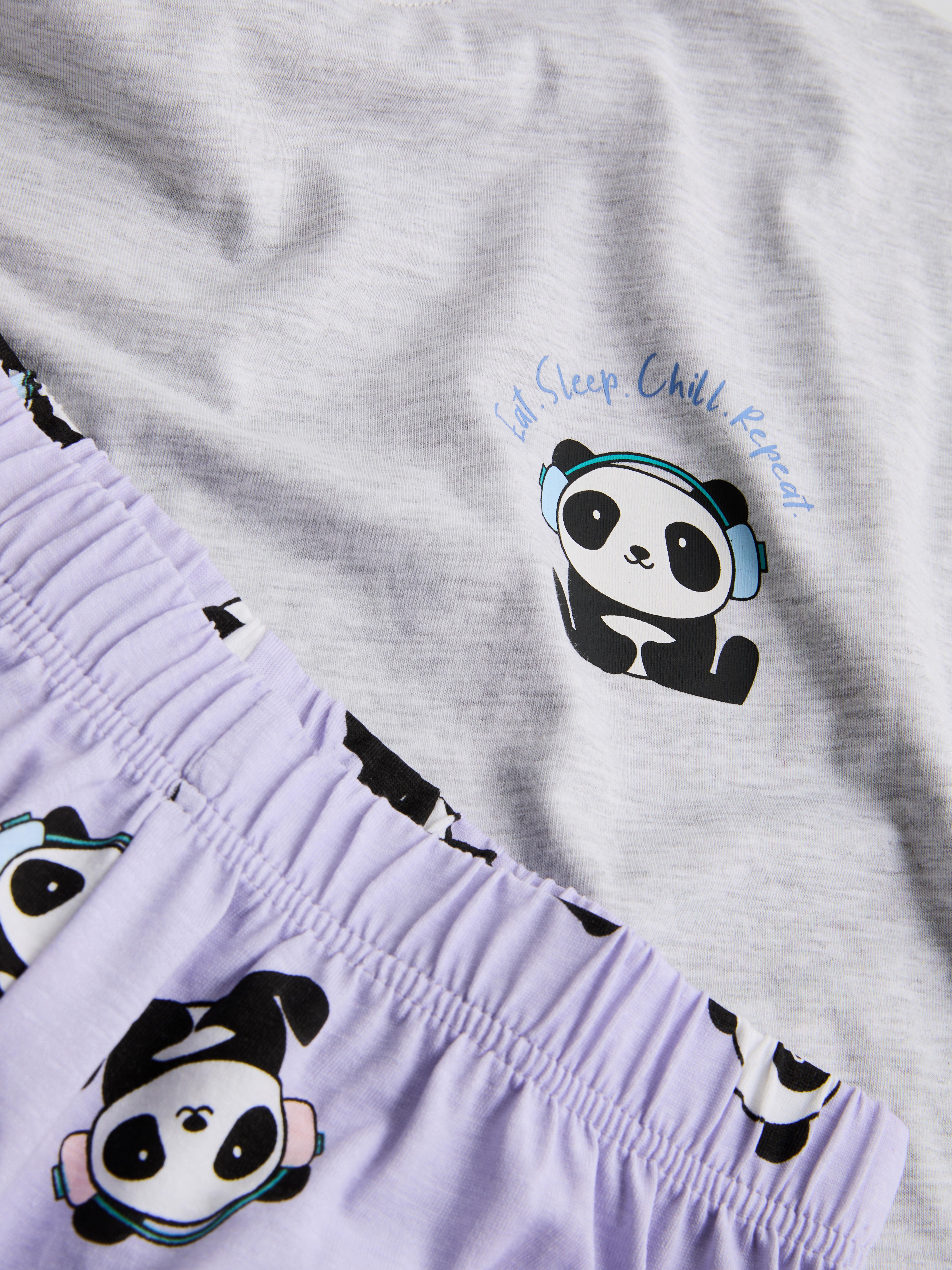 7–15 ans | Lot de 2 pyjamas courts à motif panda
