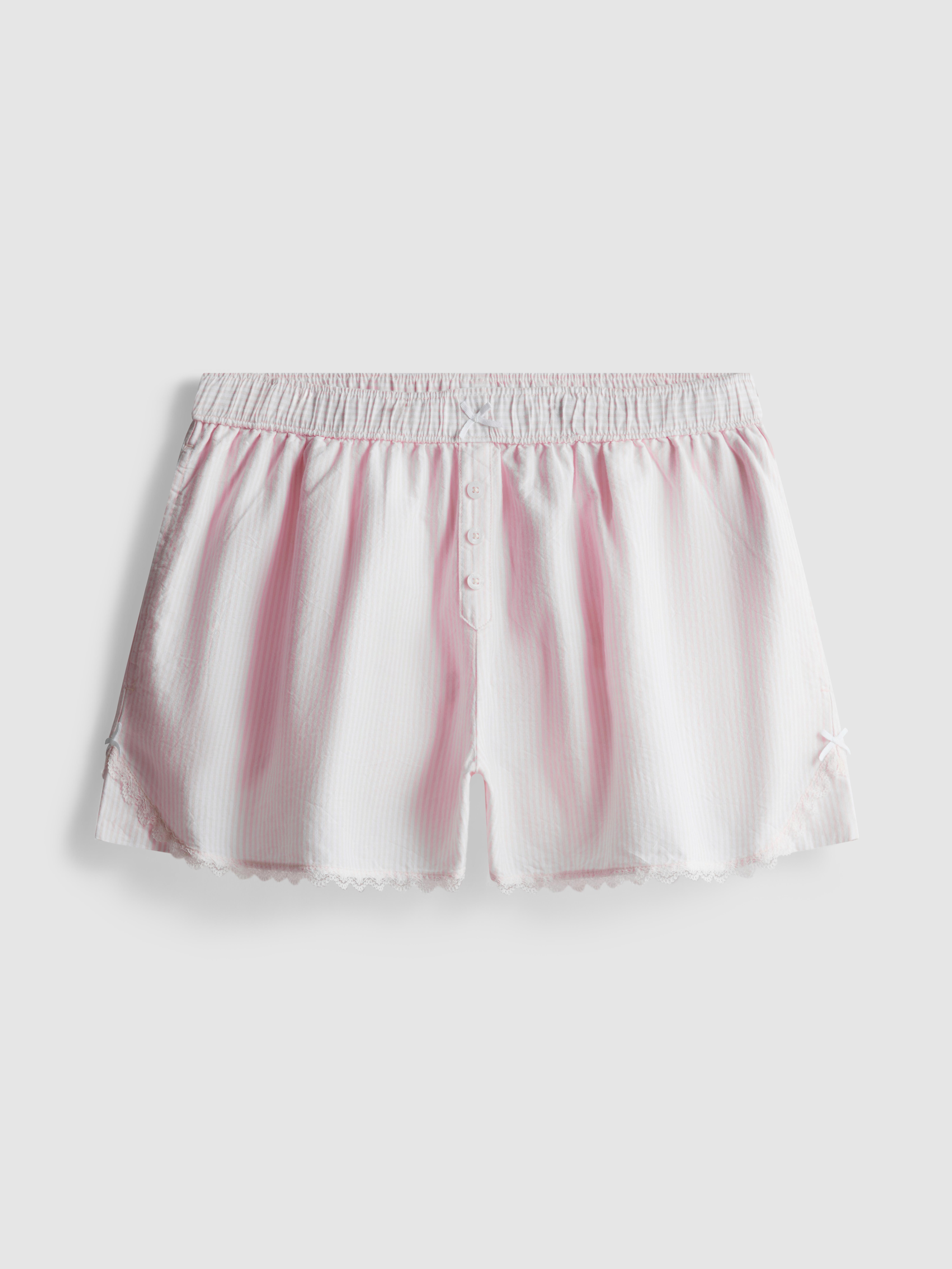 Cotton Oxford Pajama Shorts