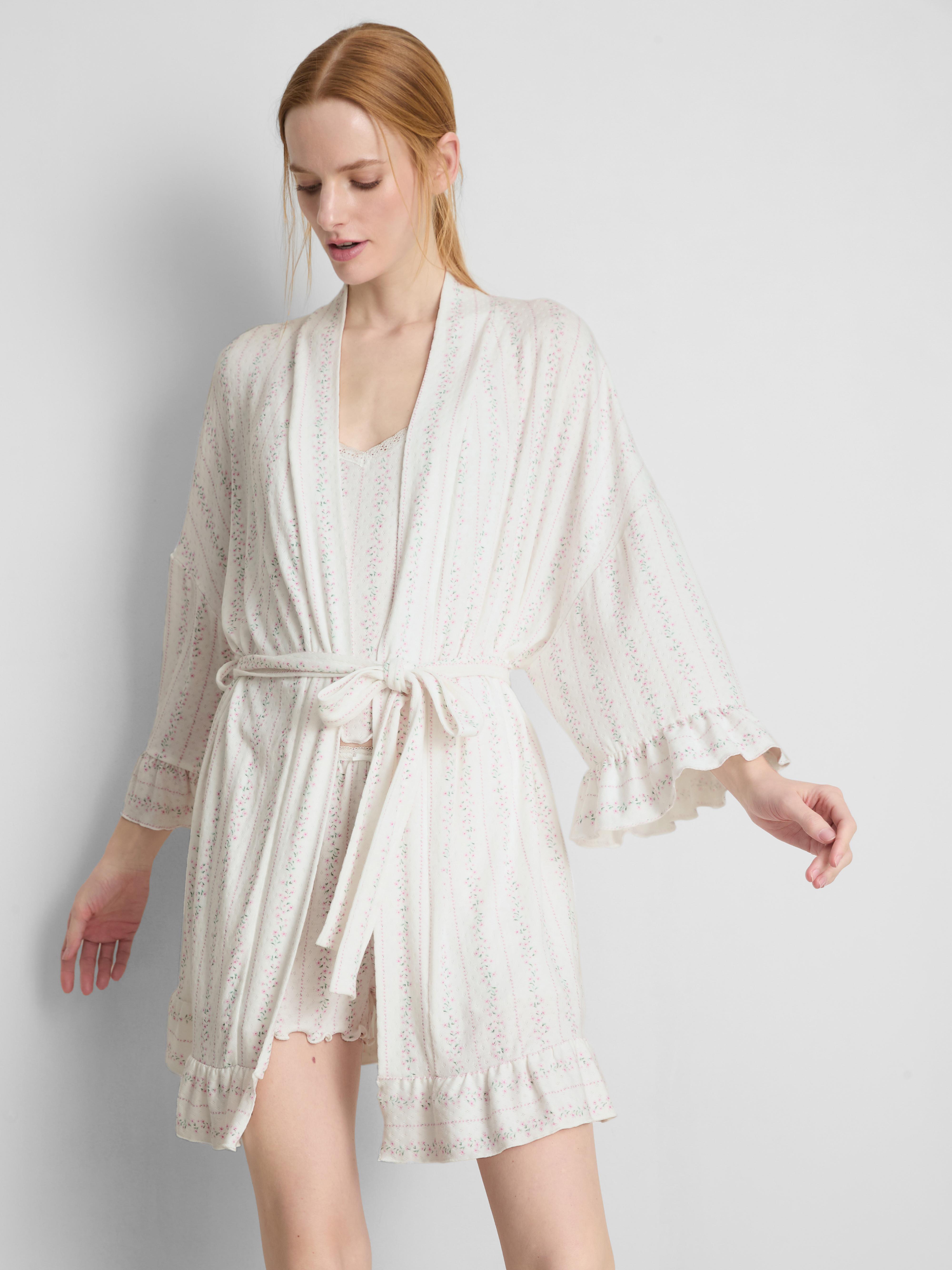 Floral Pointelle Dressing Robe