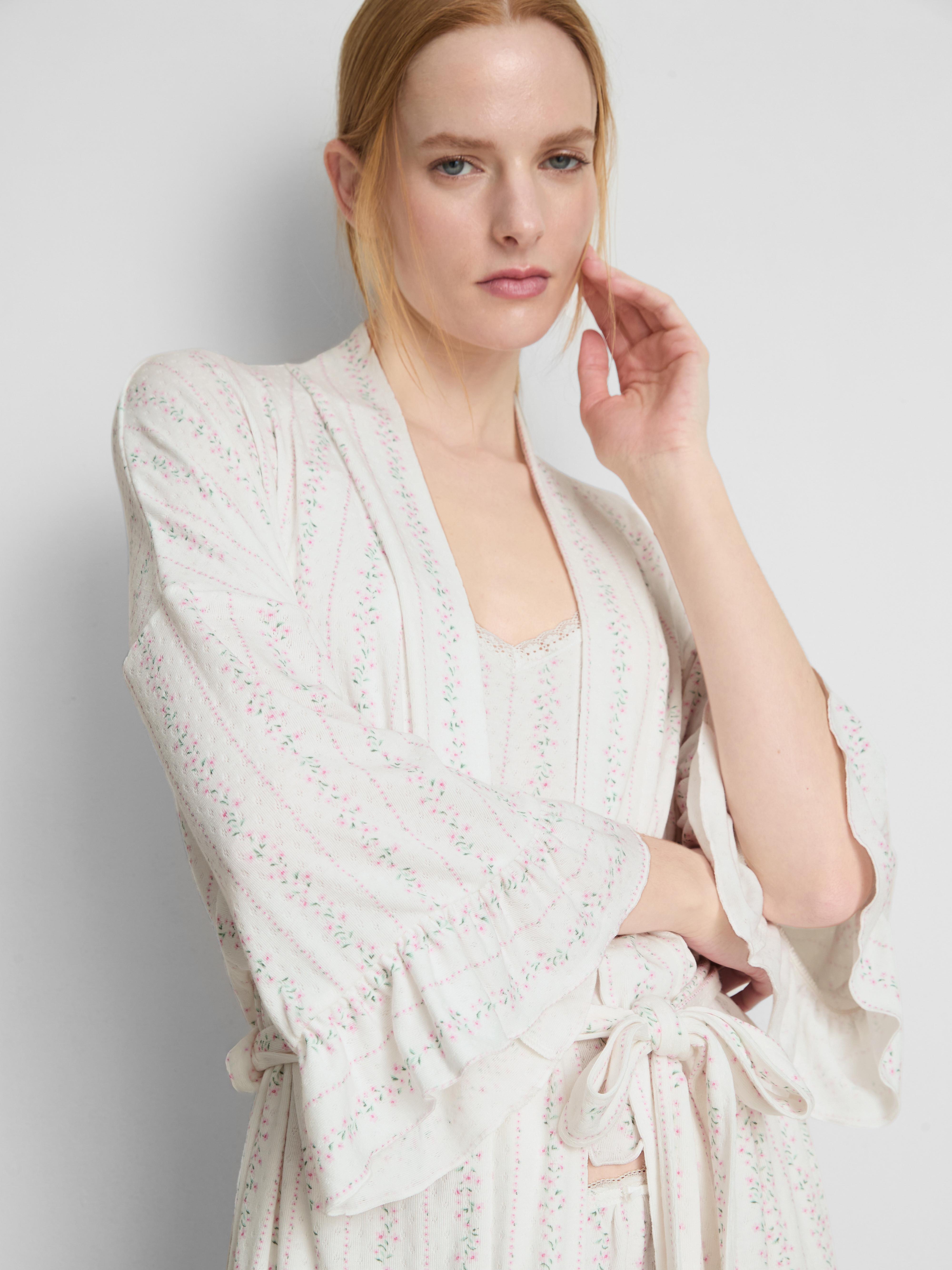 Floral Pointelle Dressing Robe