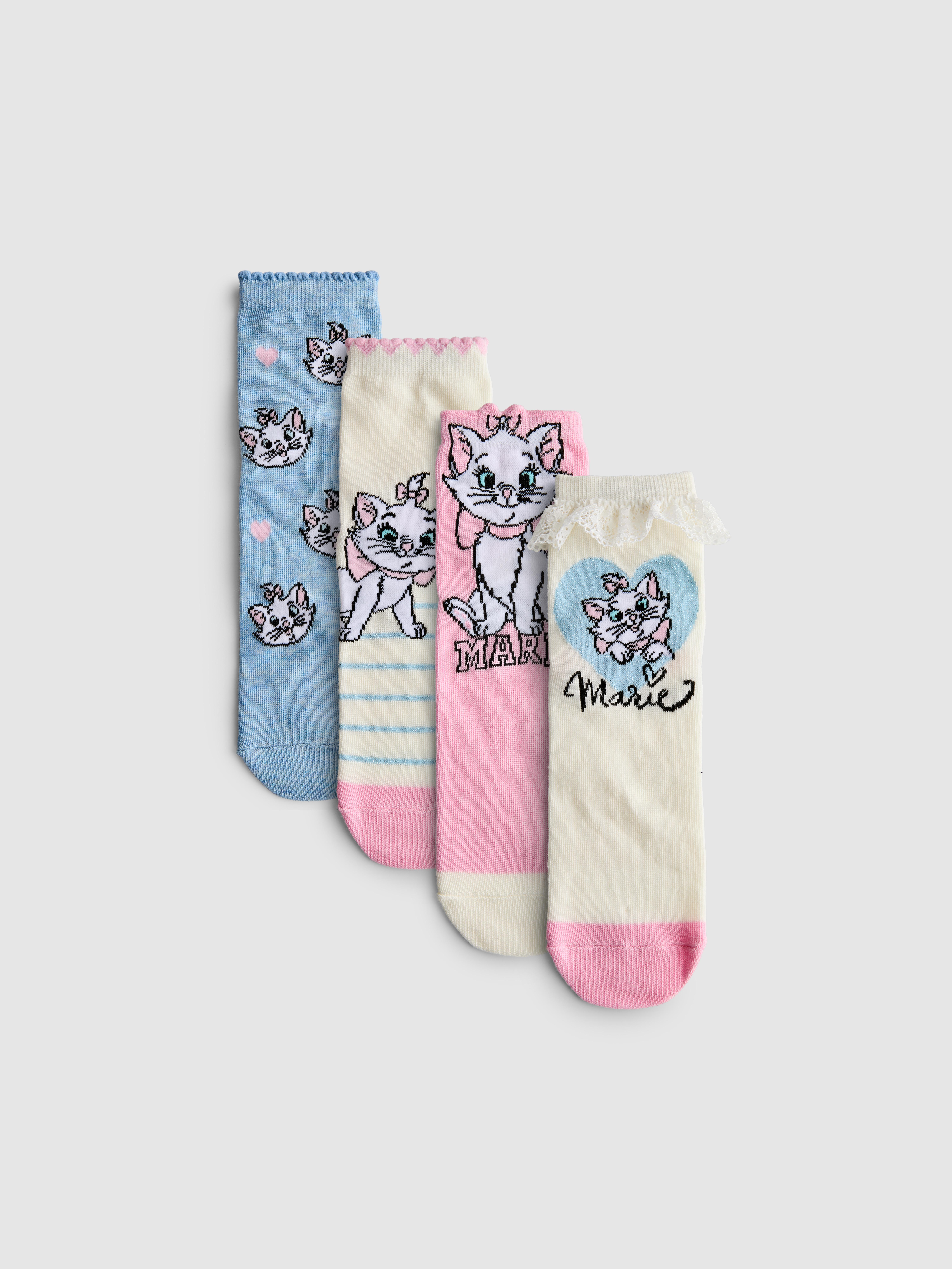 4pk Disney’s The Aristocats Marie Quarter Socks