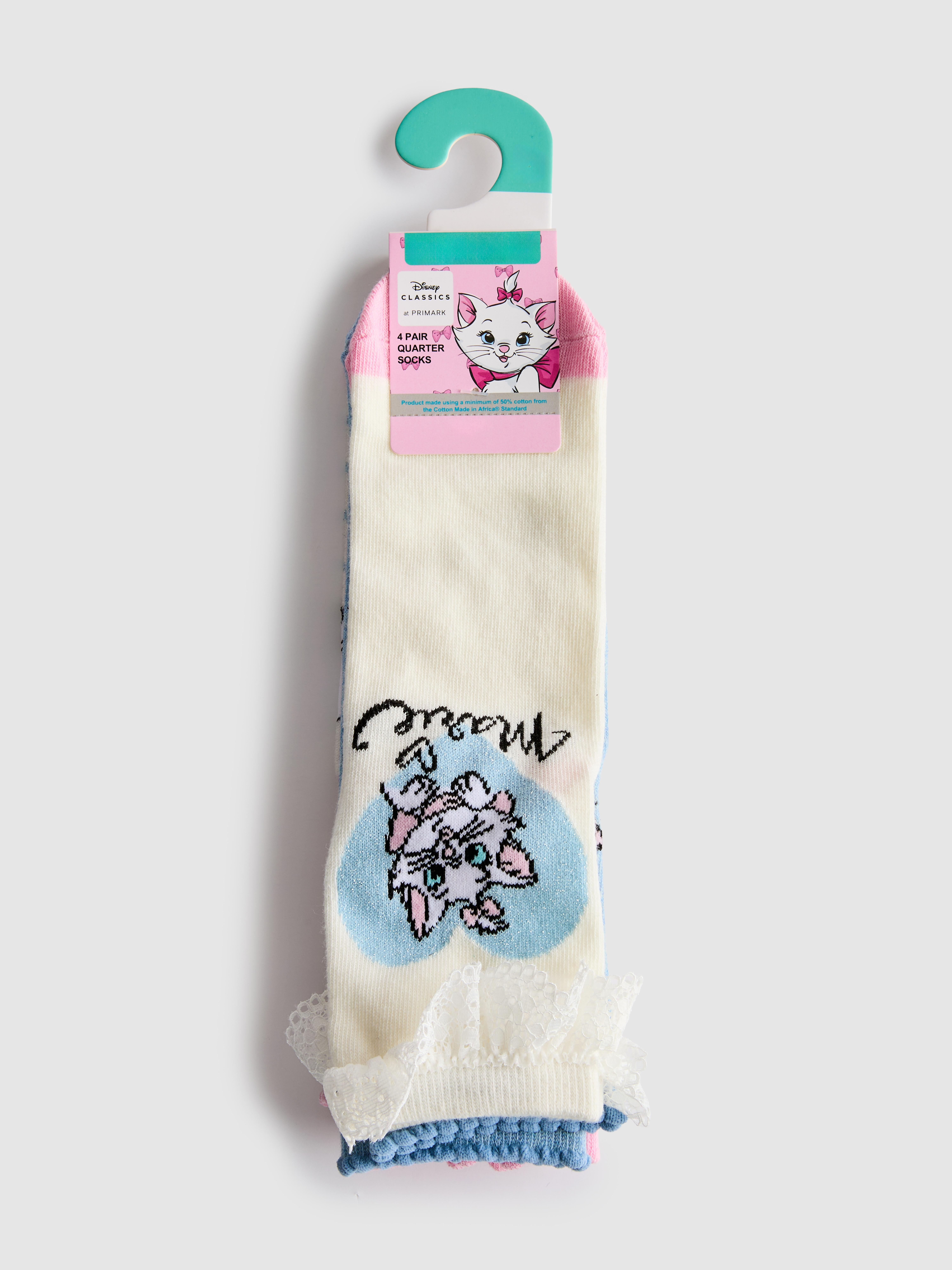 4pk Disney’s The Aristocats Marie Quarter Socks