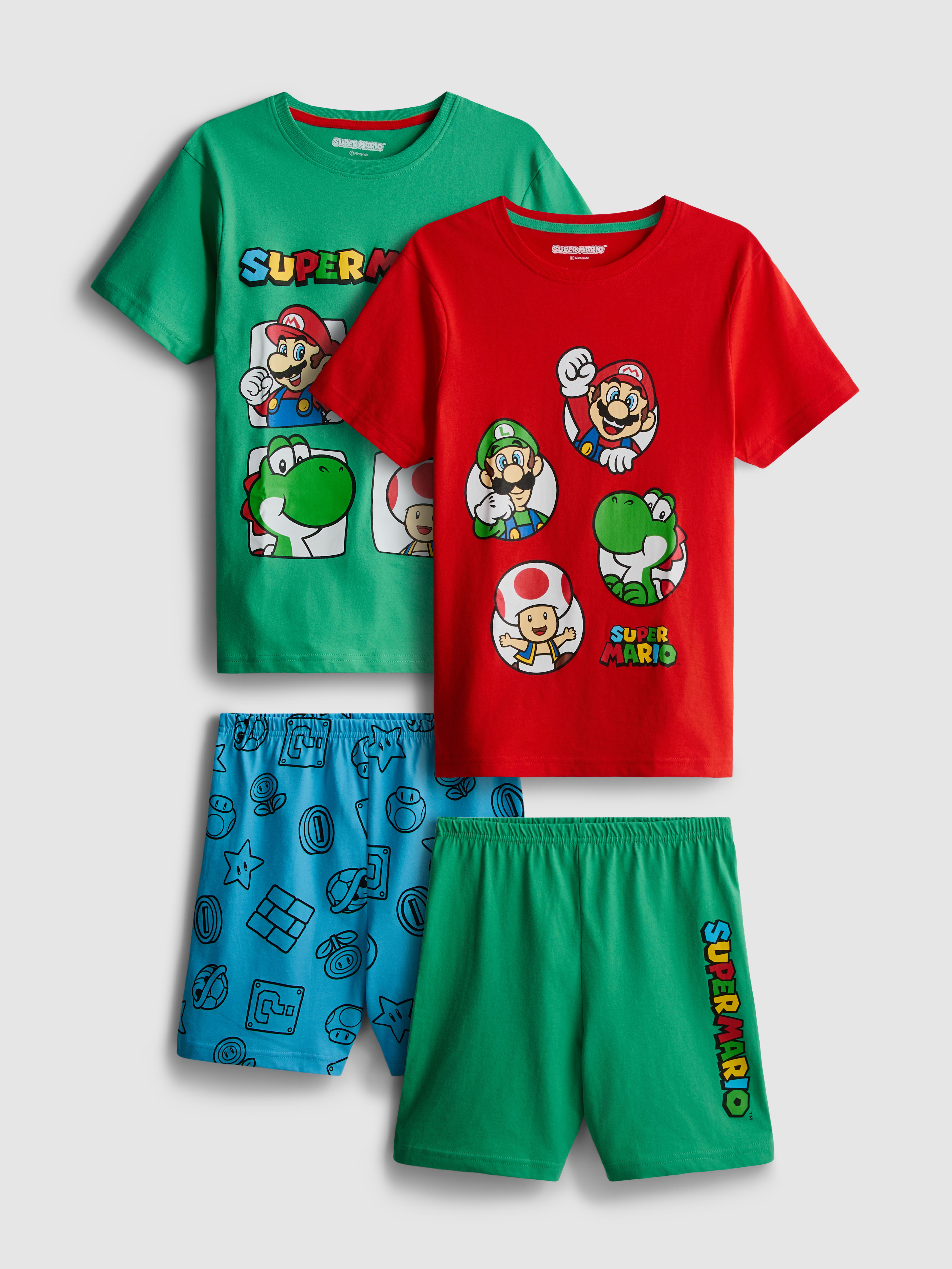 18 mois–10 ans | Lot de 2 pyjamas short Super Mario World