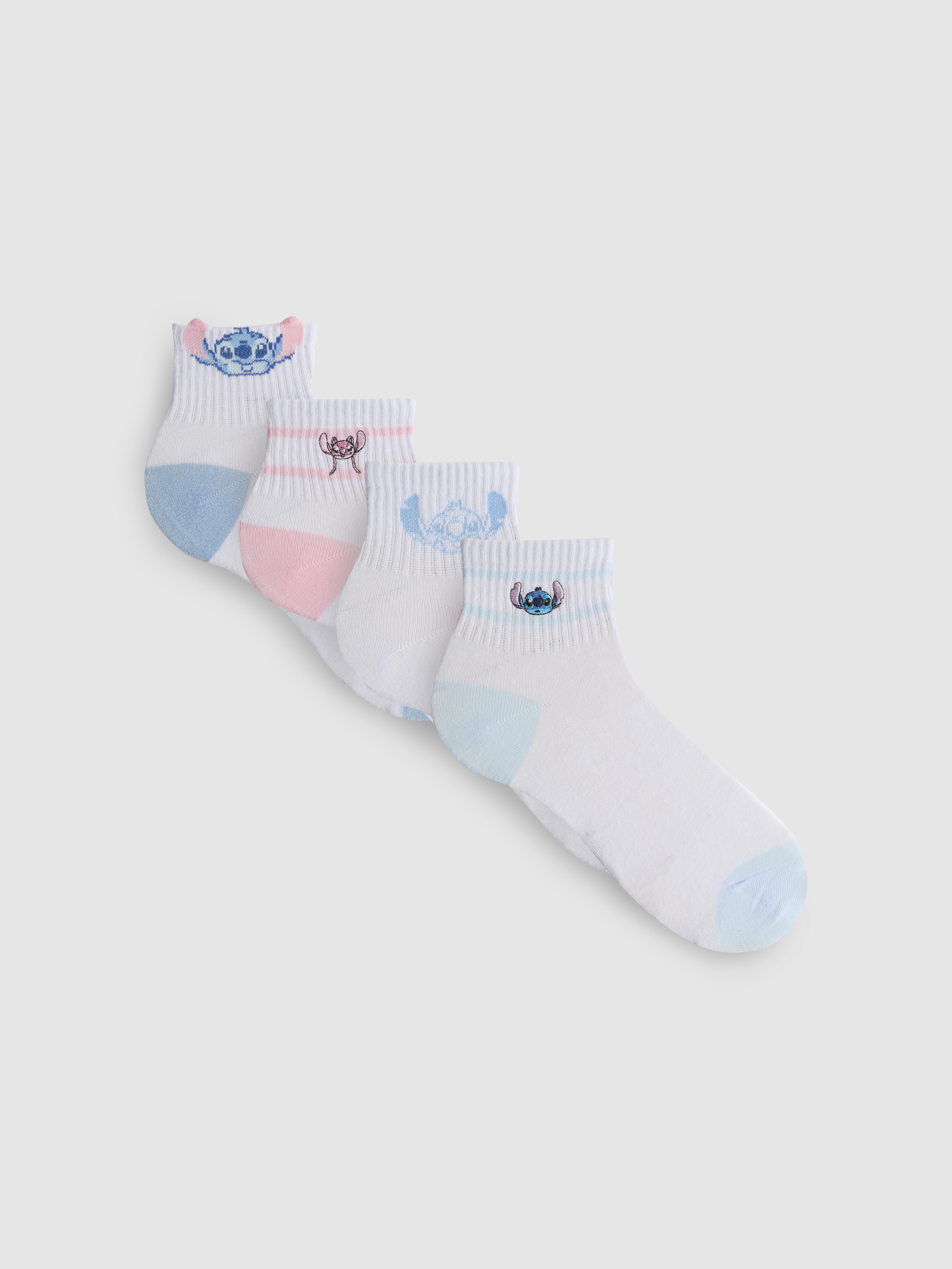 4pk Disney’s Stitch Quarter Socks