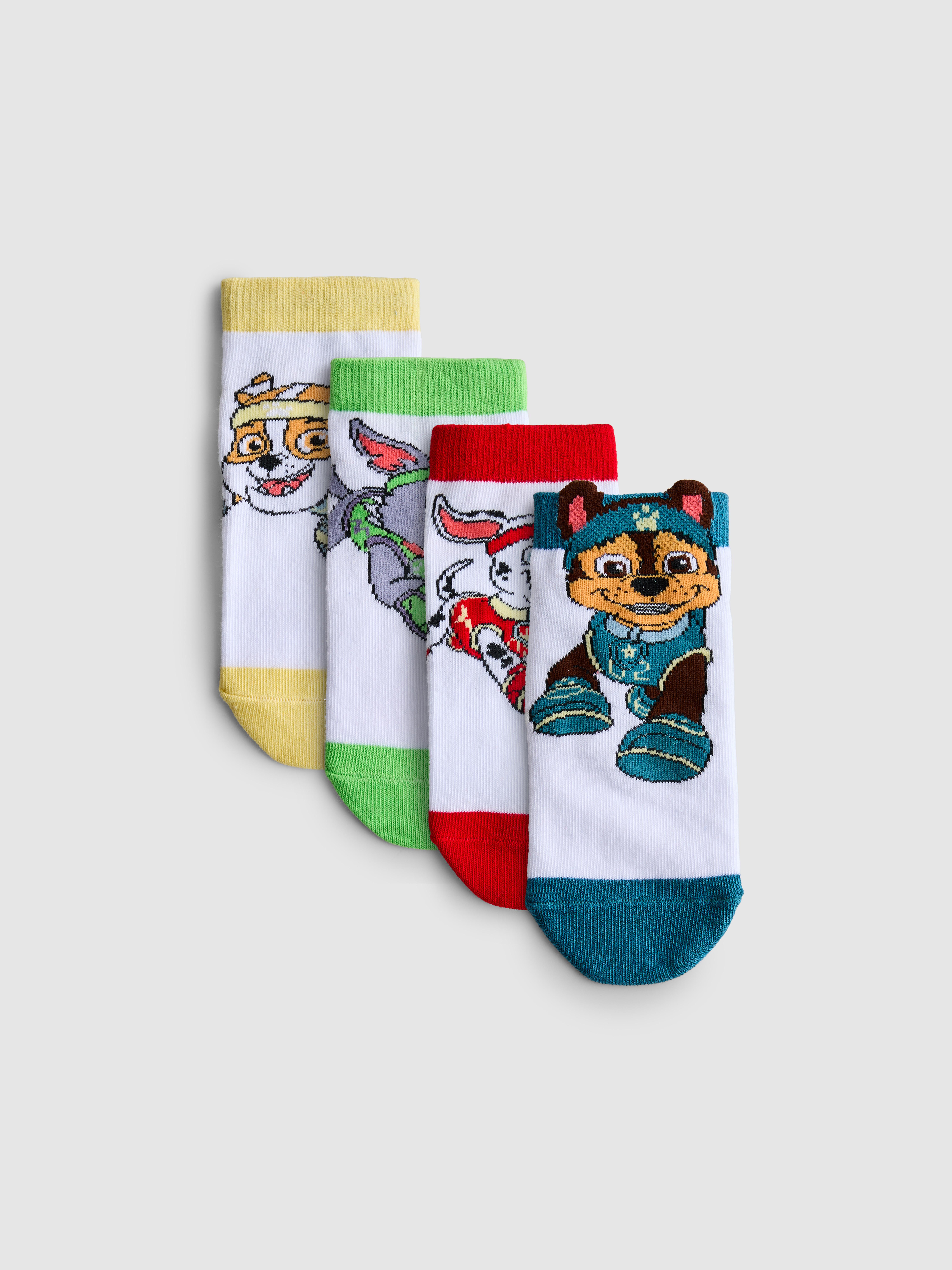 Boys White 4-Pack PAW Patrol Sneaker Socks