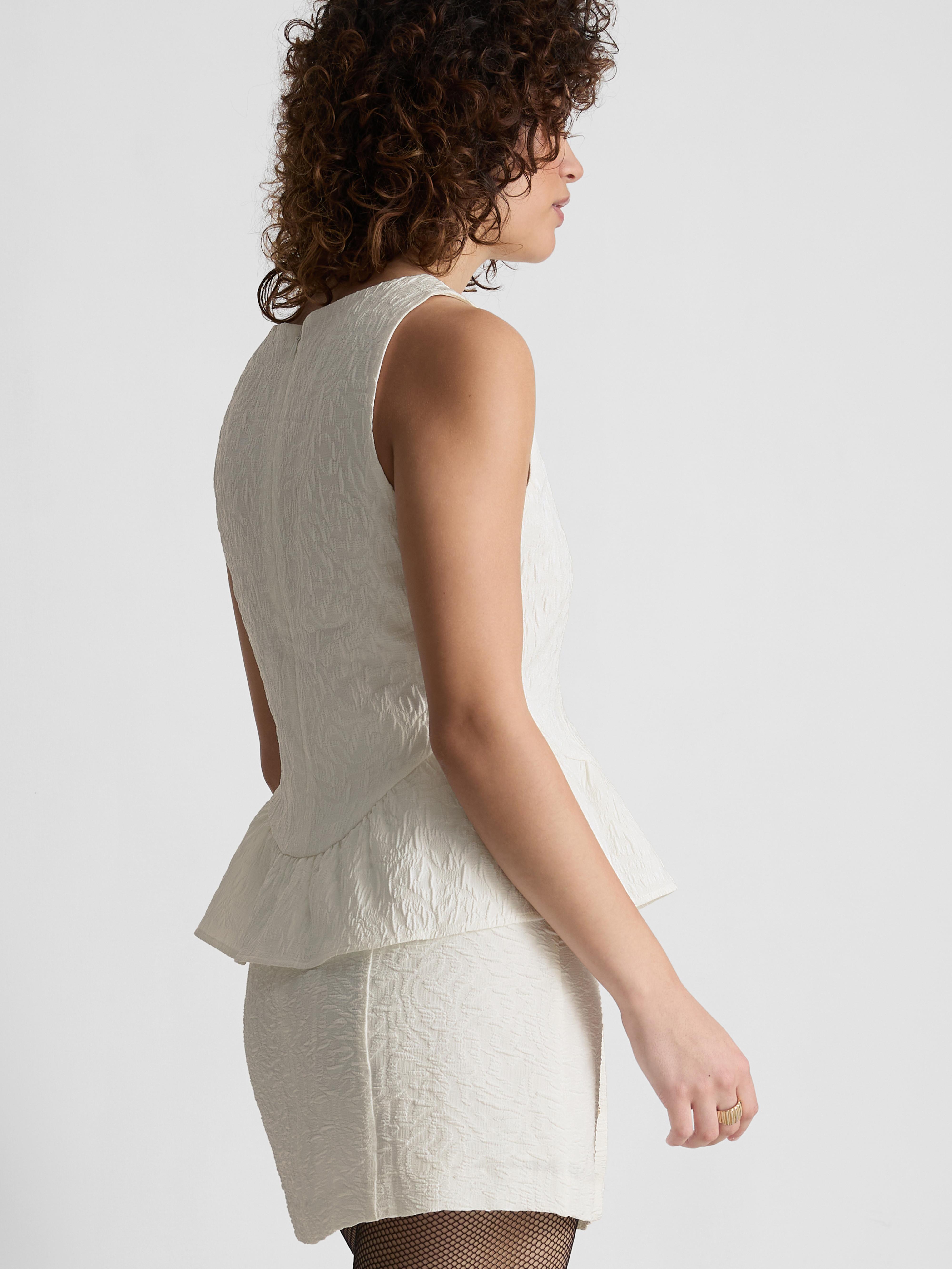 Textured Corset Peplum Top
