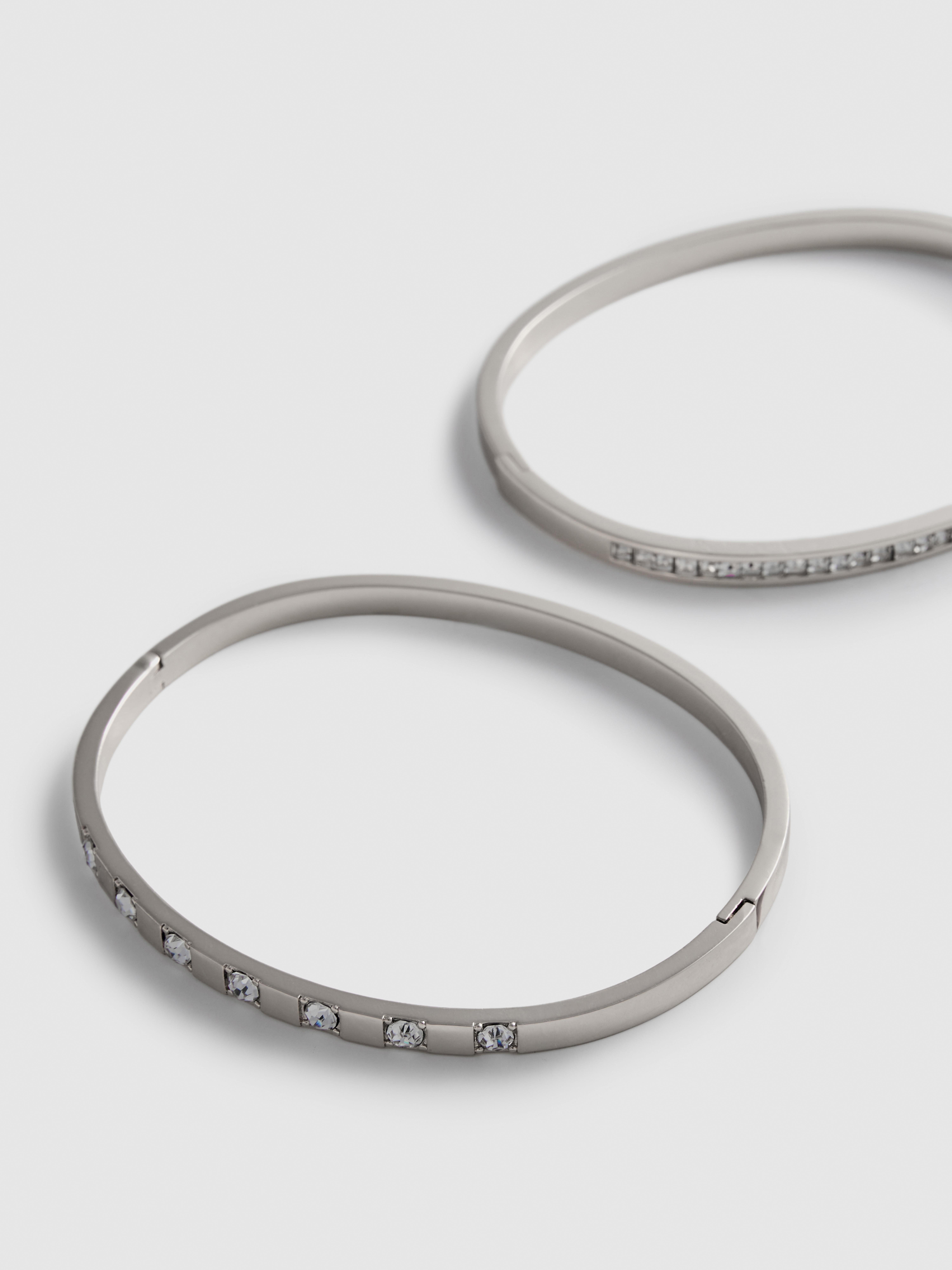 Scharnierarmbanden met stras, set van 2