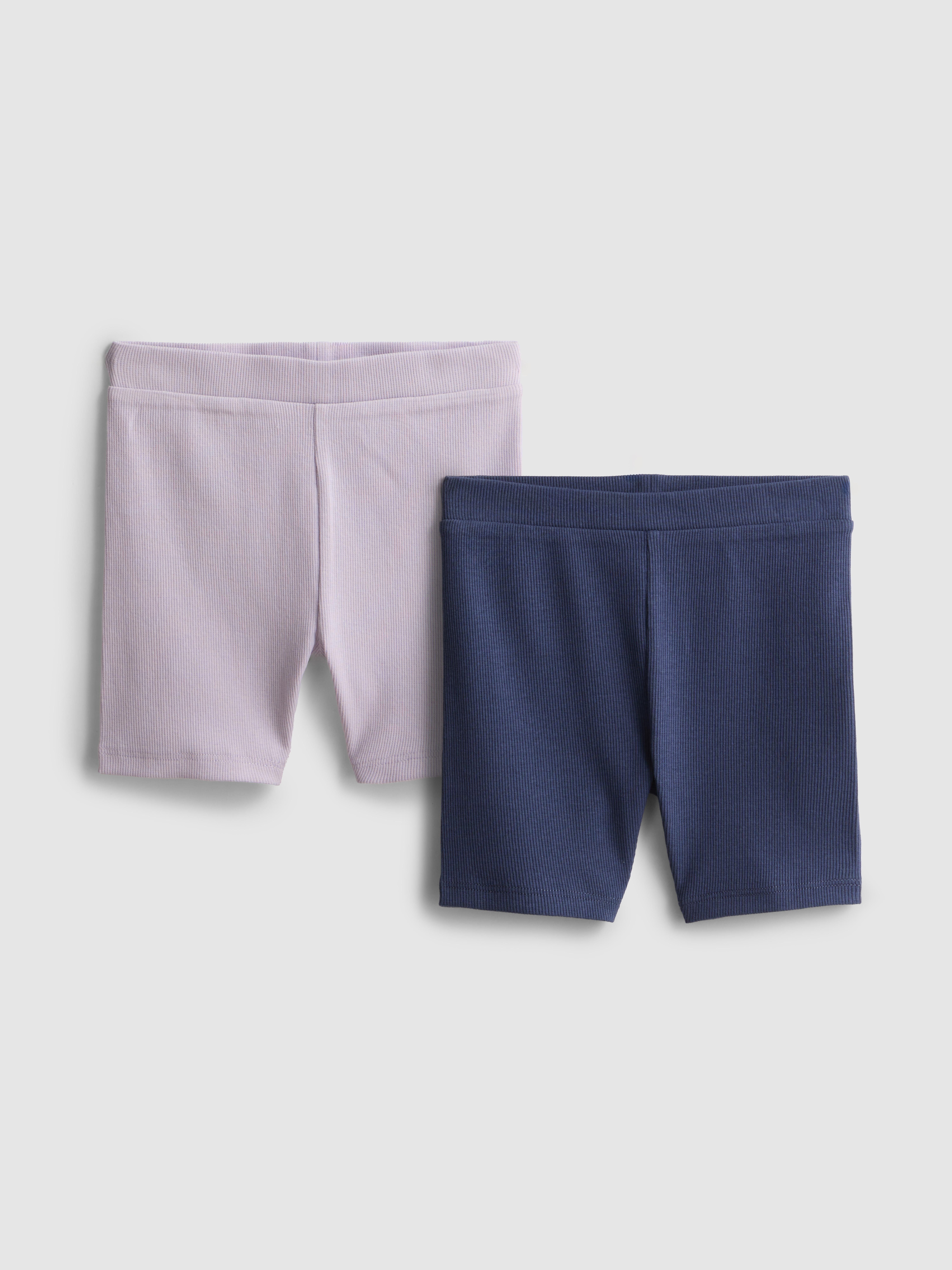 Girls Navy 1.5-8yrs | 2pk Ribbed Cycling Shorts