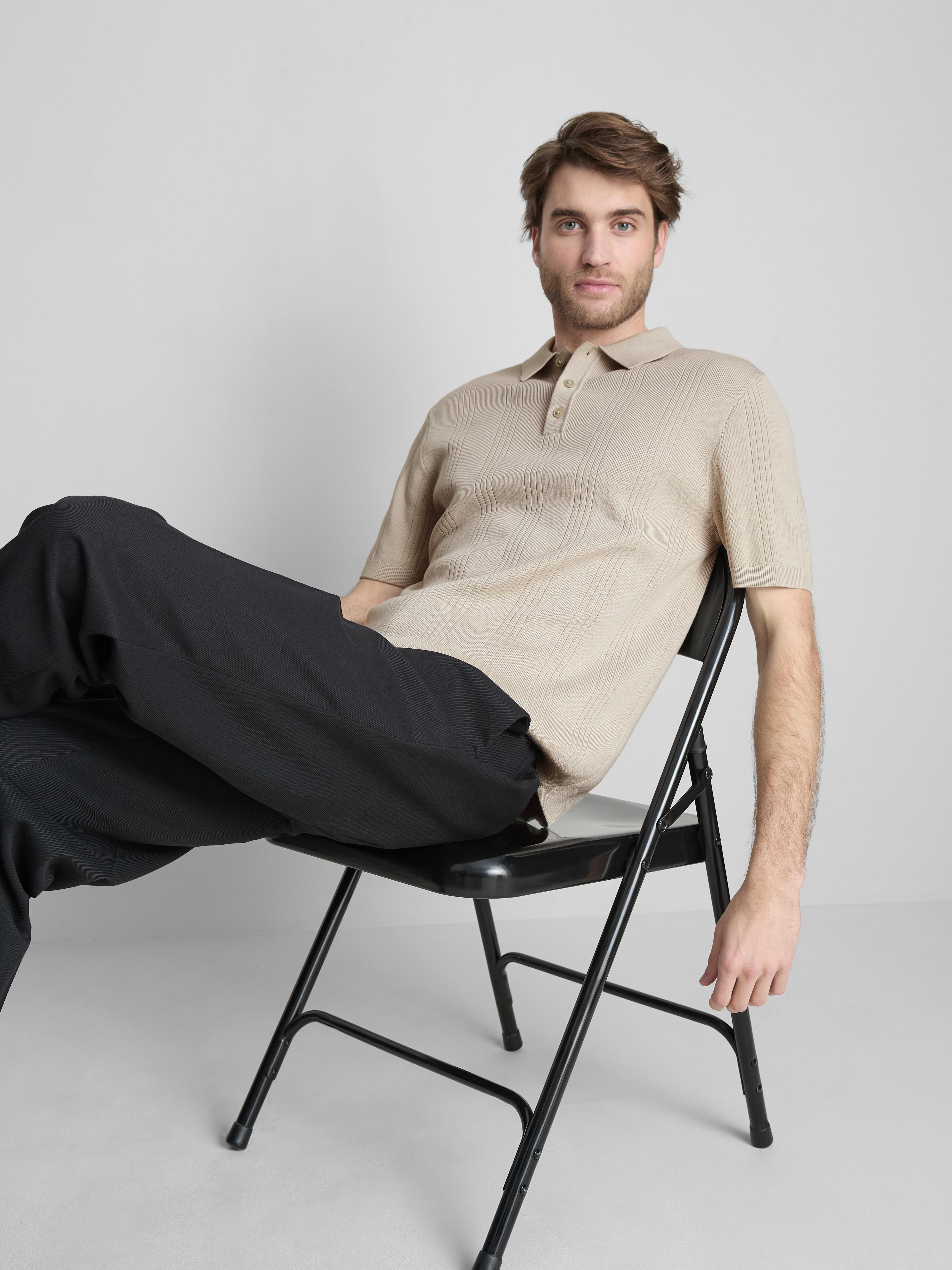 Men's Stone The Edit Knitted Polo Shirt