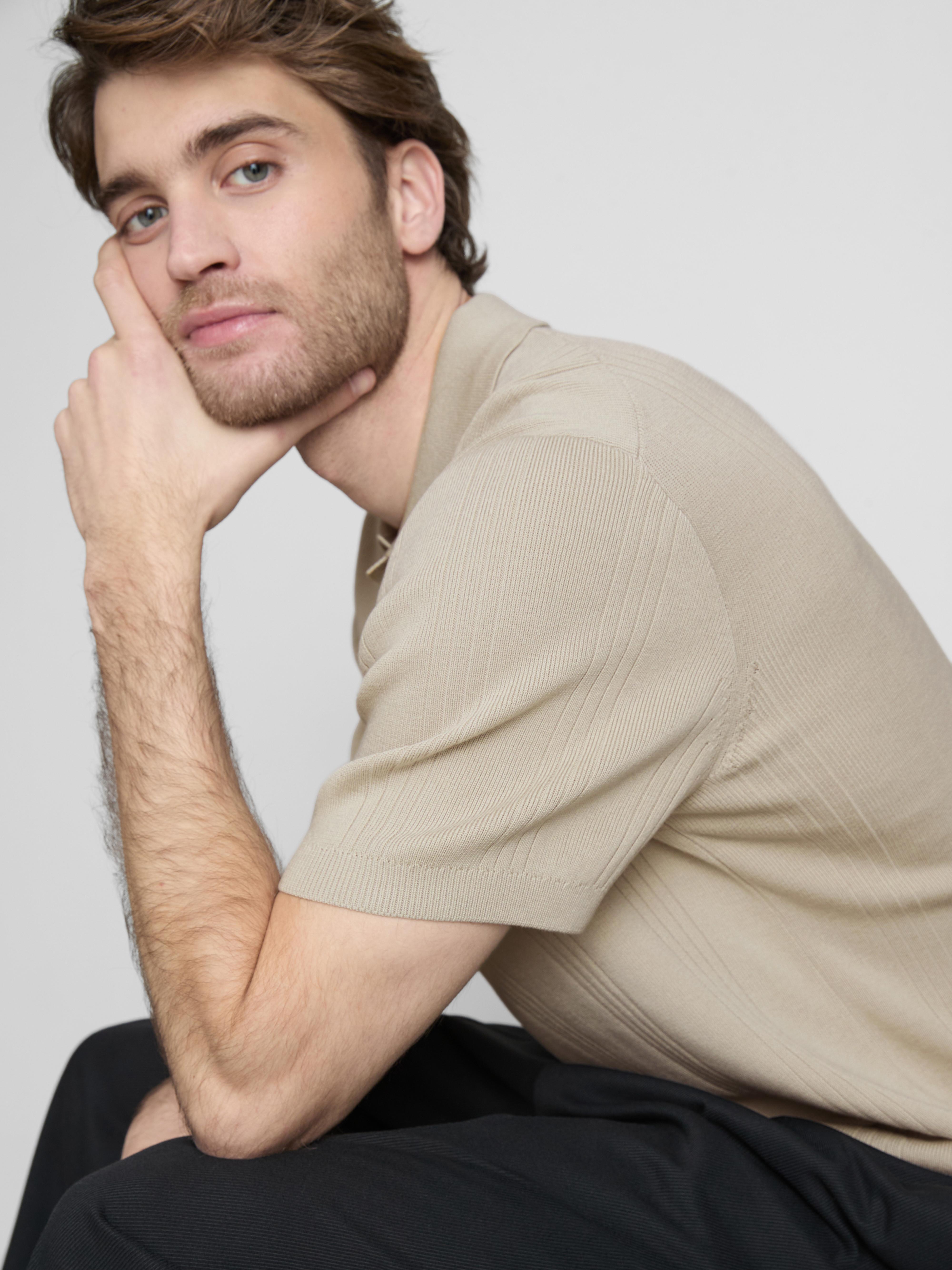 Men's Stone The Edit Knitted Polo Shirt