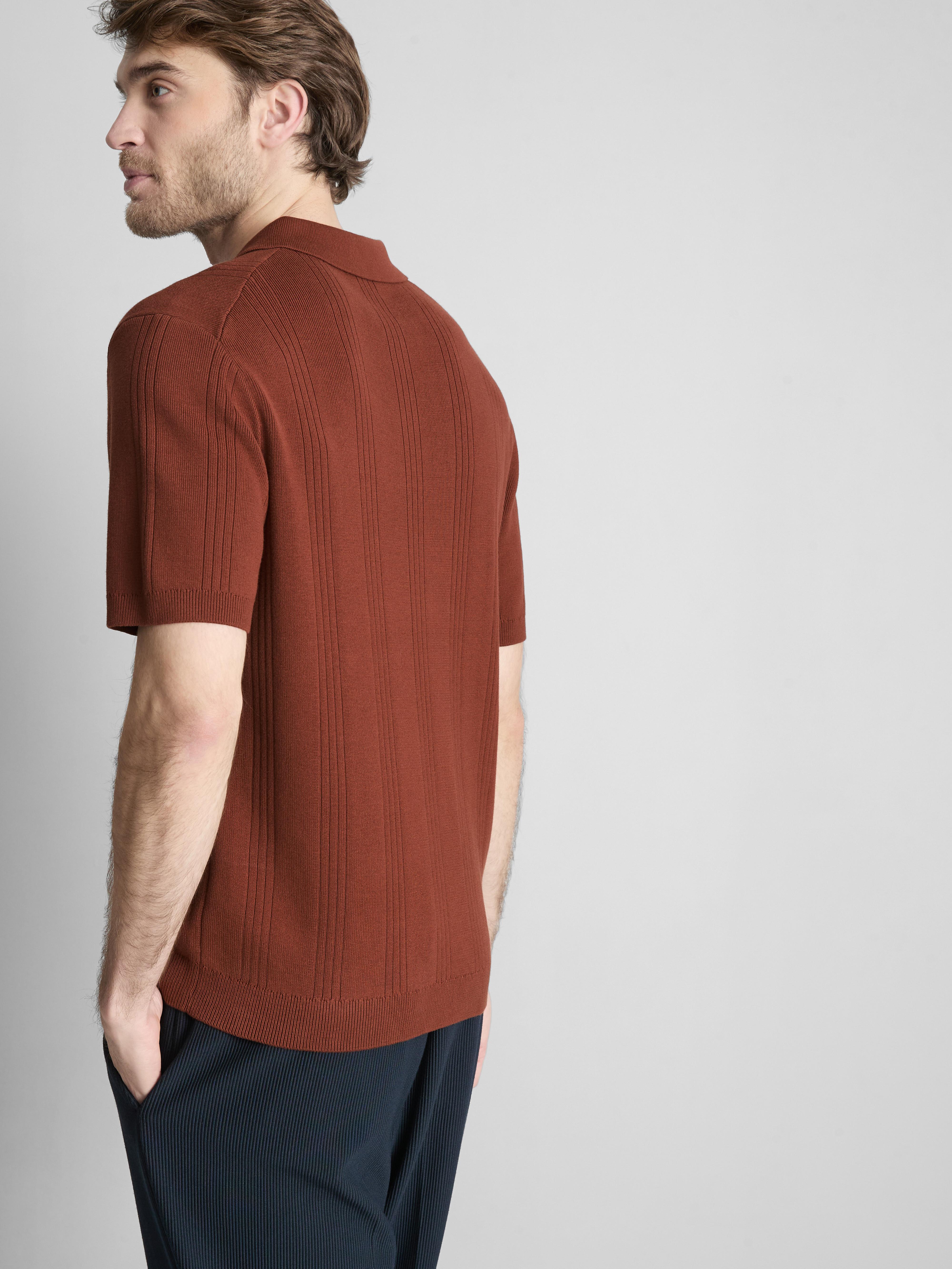 Men's Burnt Orange The Edit Knitted Polo Shirt