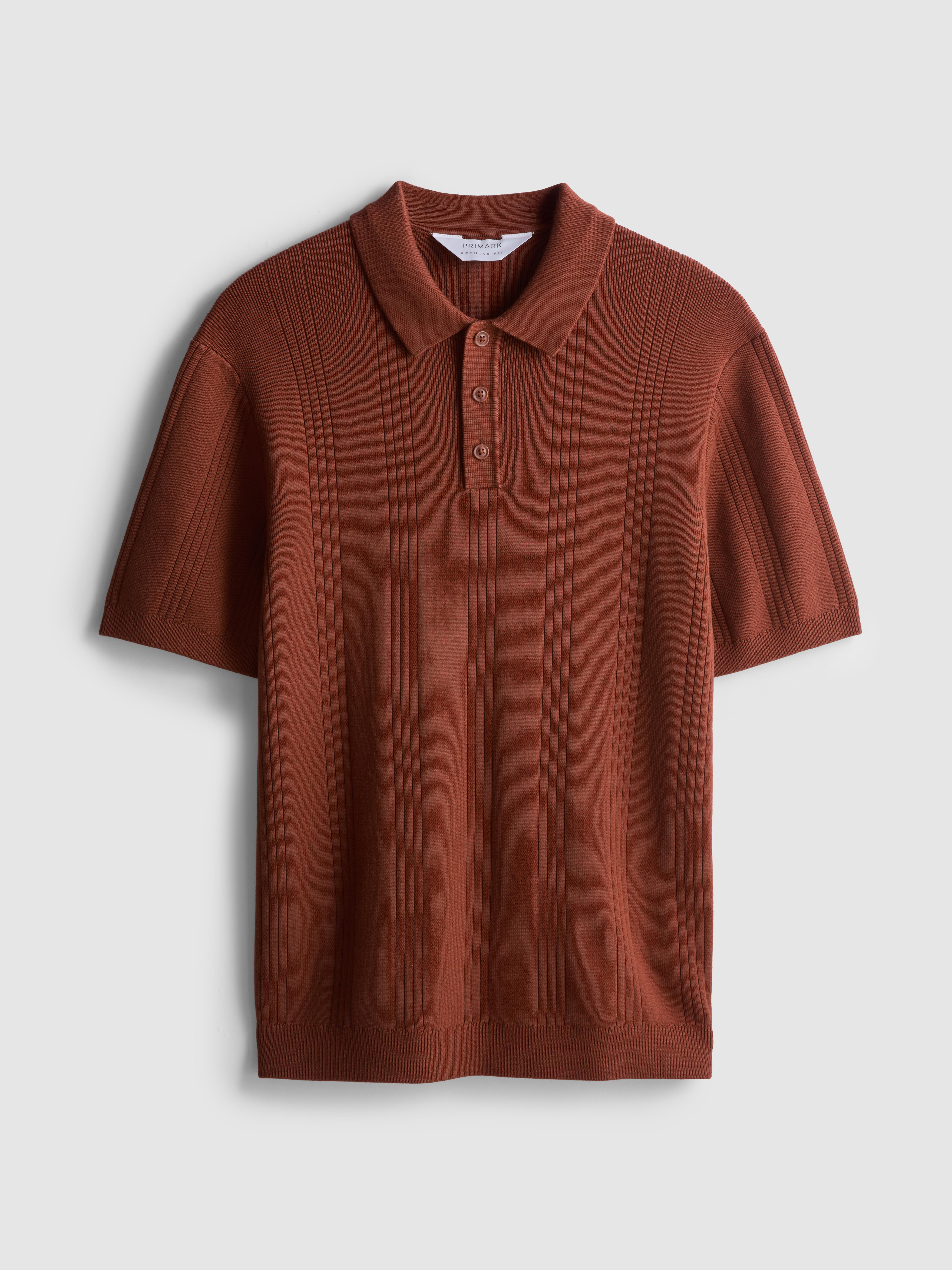 Men's Burnt Orange The Edit Knitted Polo Shirt