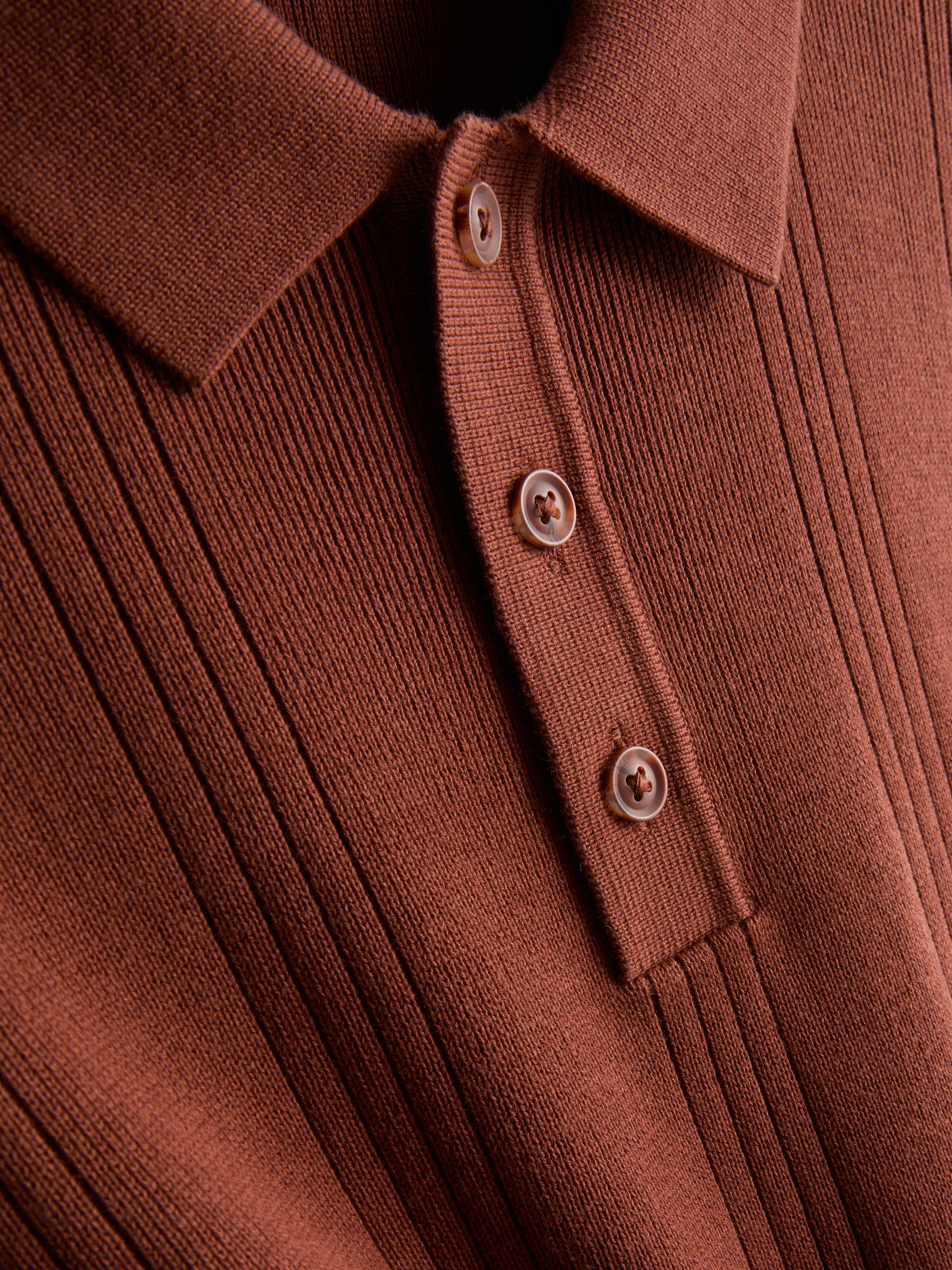 Men's Burnt Orange The Edit Knitted Polo Shirt