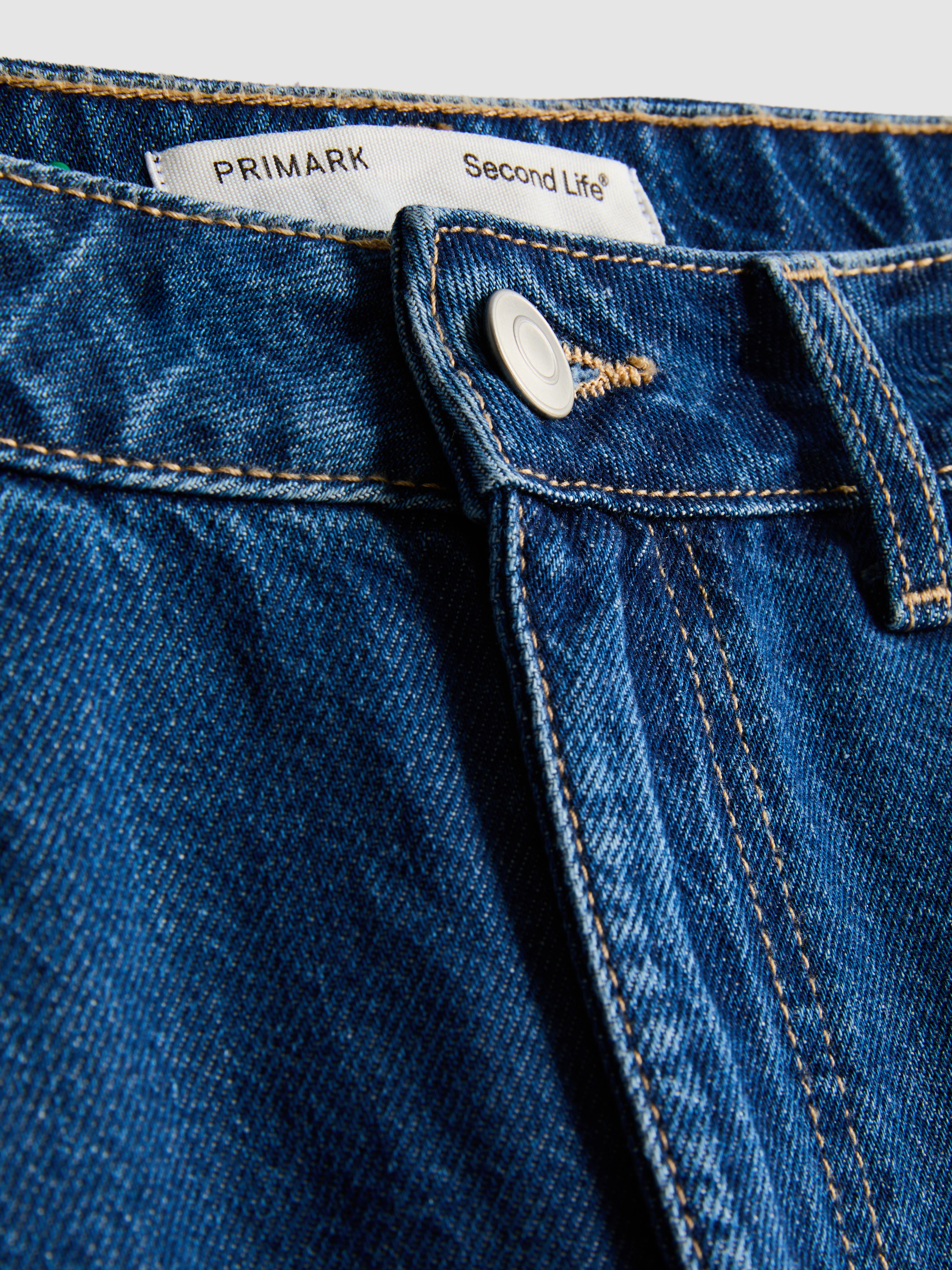 Cotton Denim Barrel-Leg Jeans