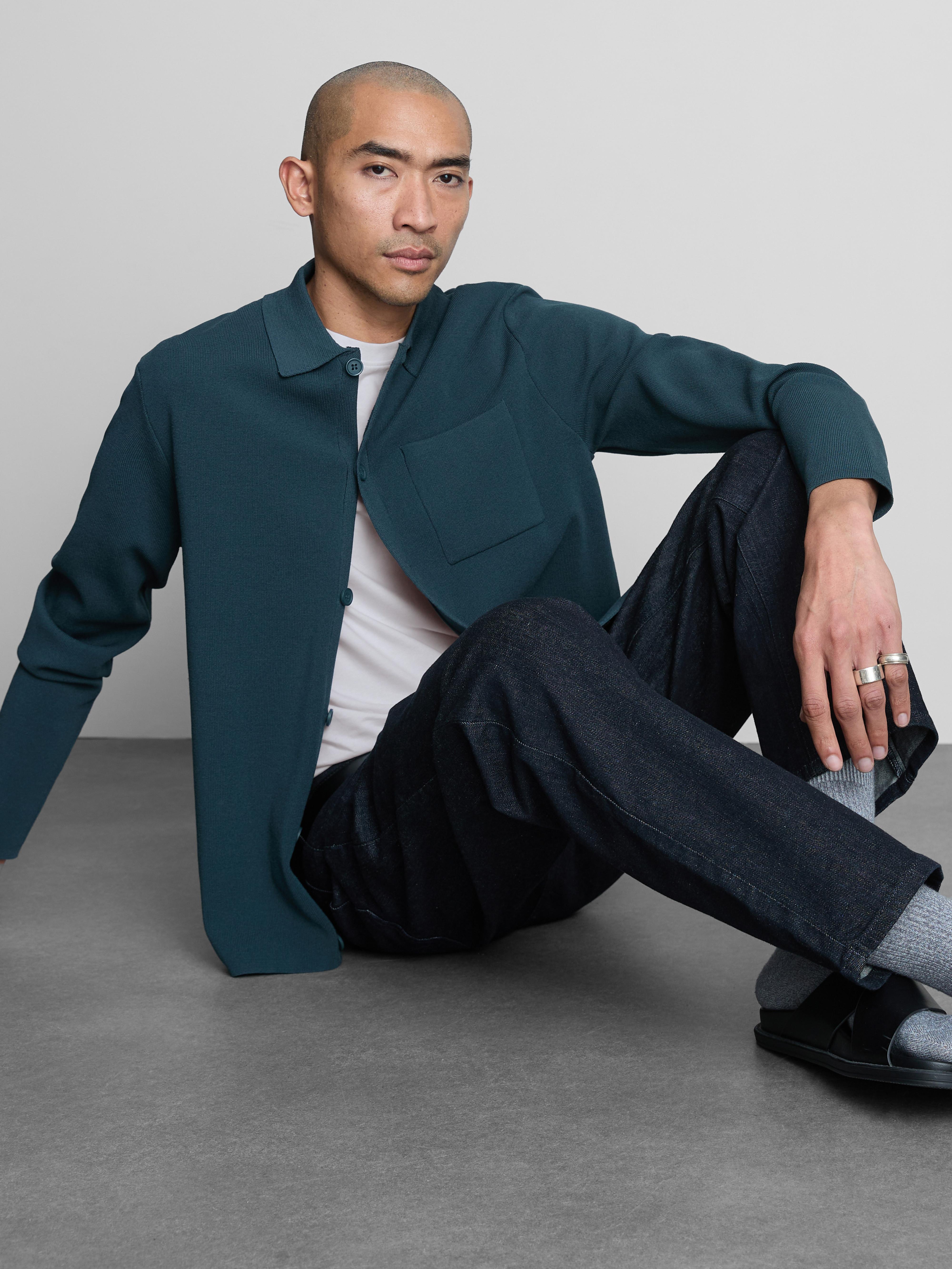 Men's White Slim-Fit Stretch Short-Sleeve T-Shirt