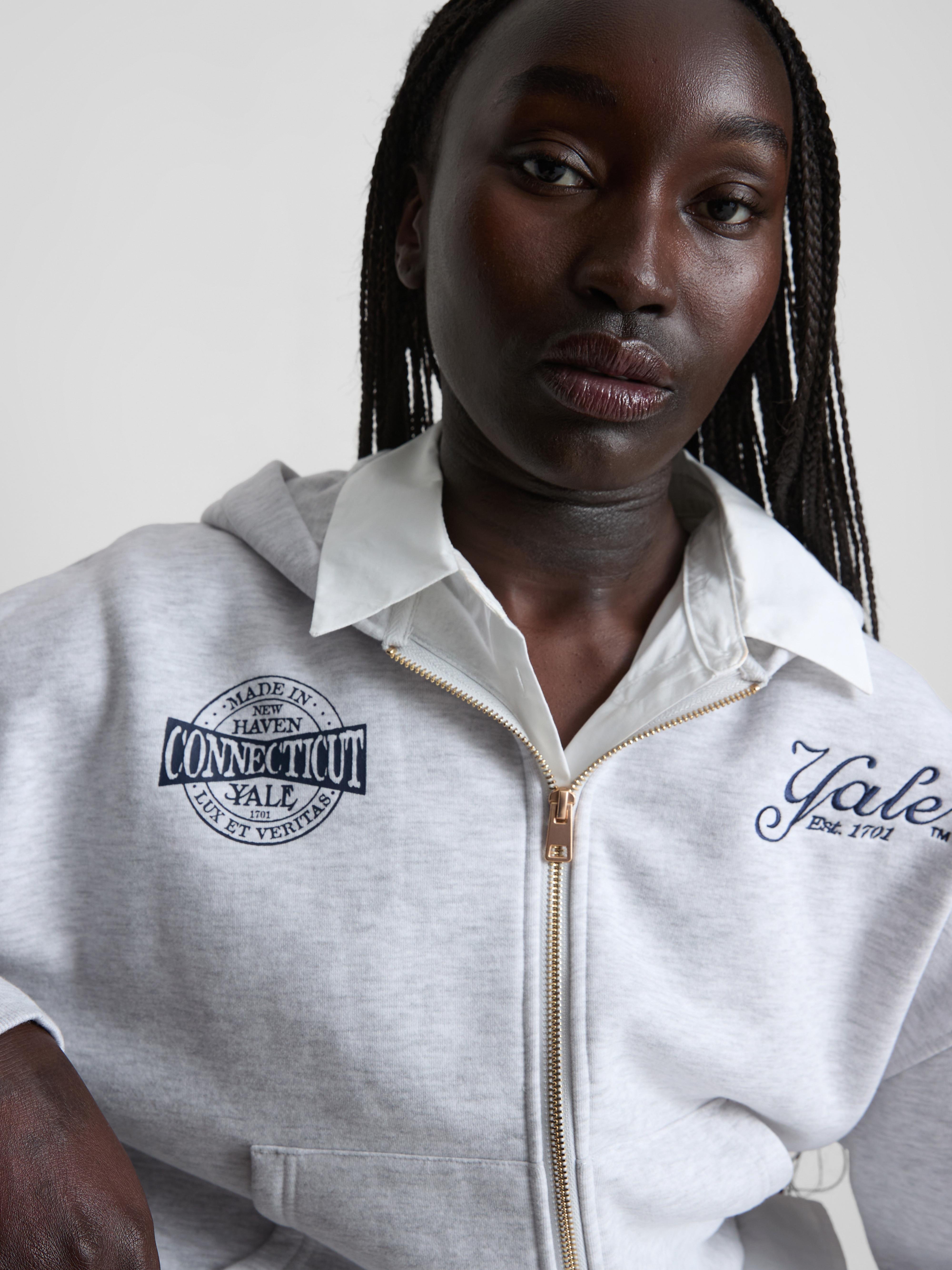 Yale Cotton Blend Zip Through Hoodie