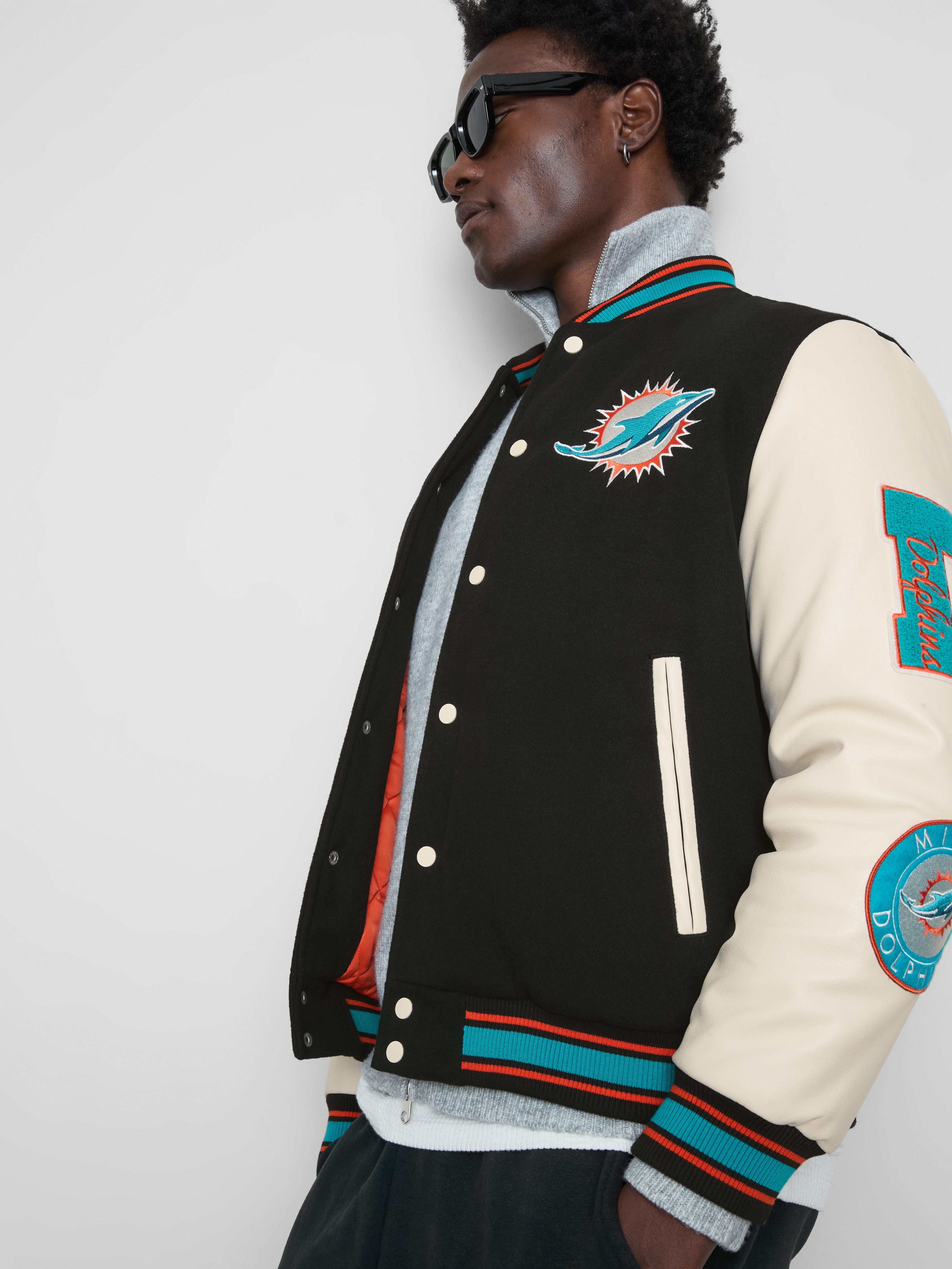 Mens;Womens;Unisex Black NFL Miami Dolphins Bomber Jacket | Primark