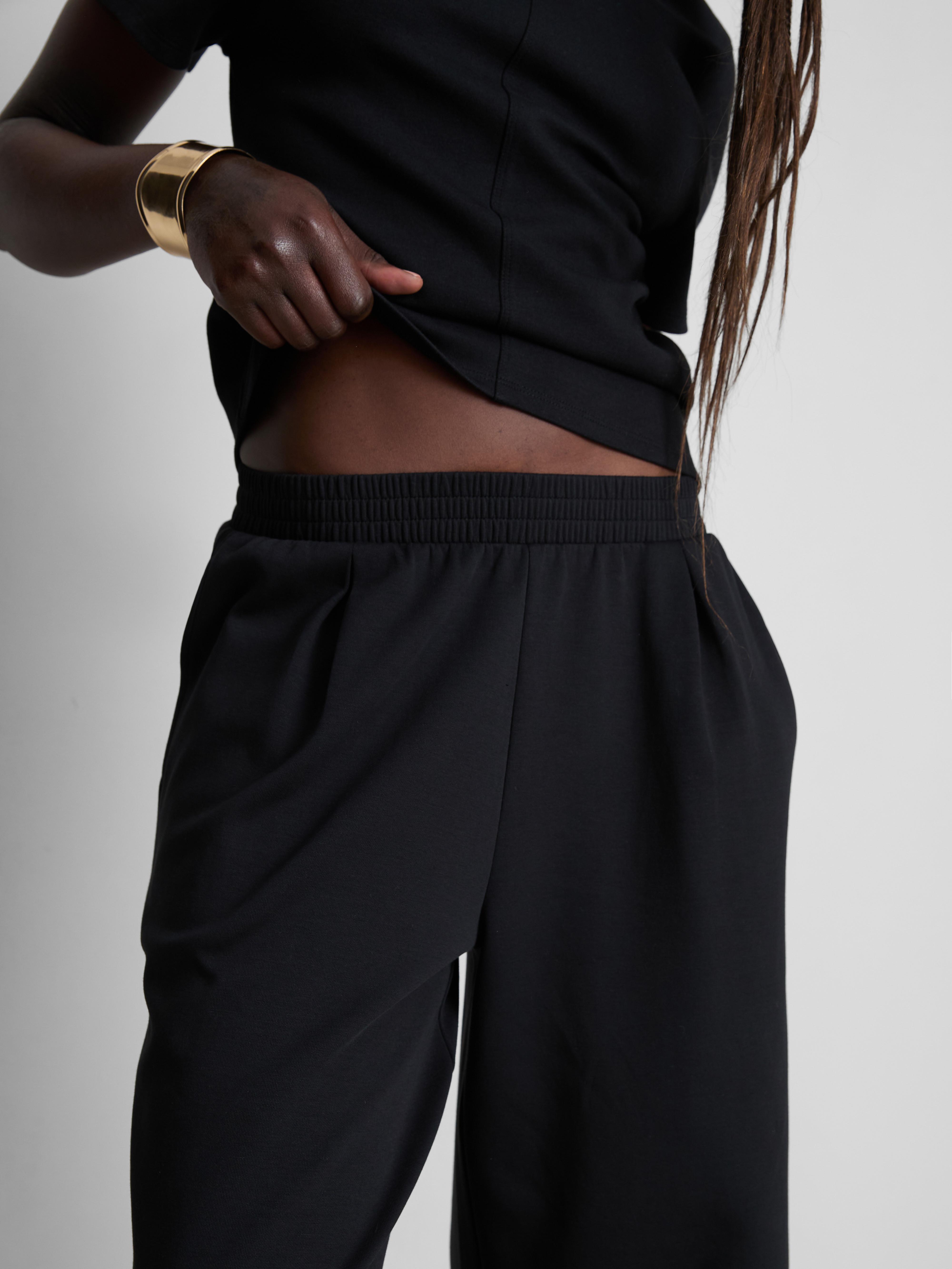 Bas de jogging large plissé riche en coton