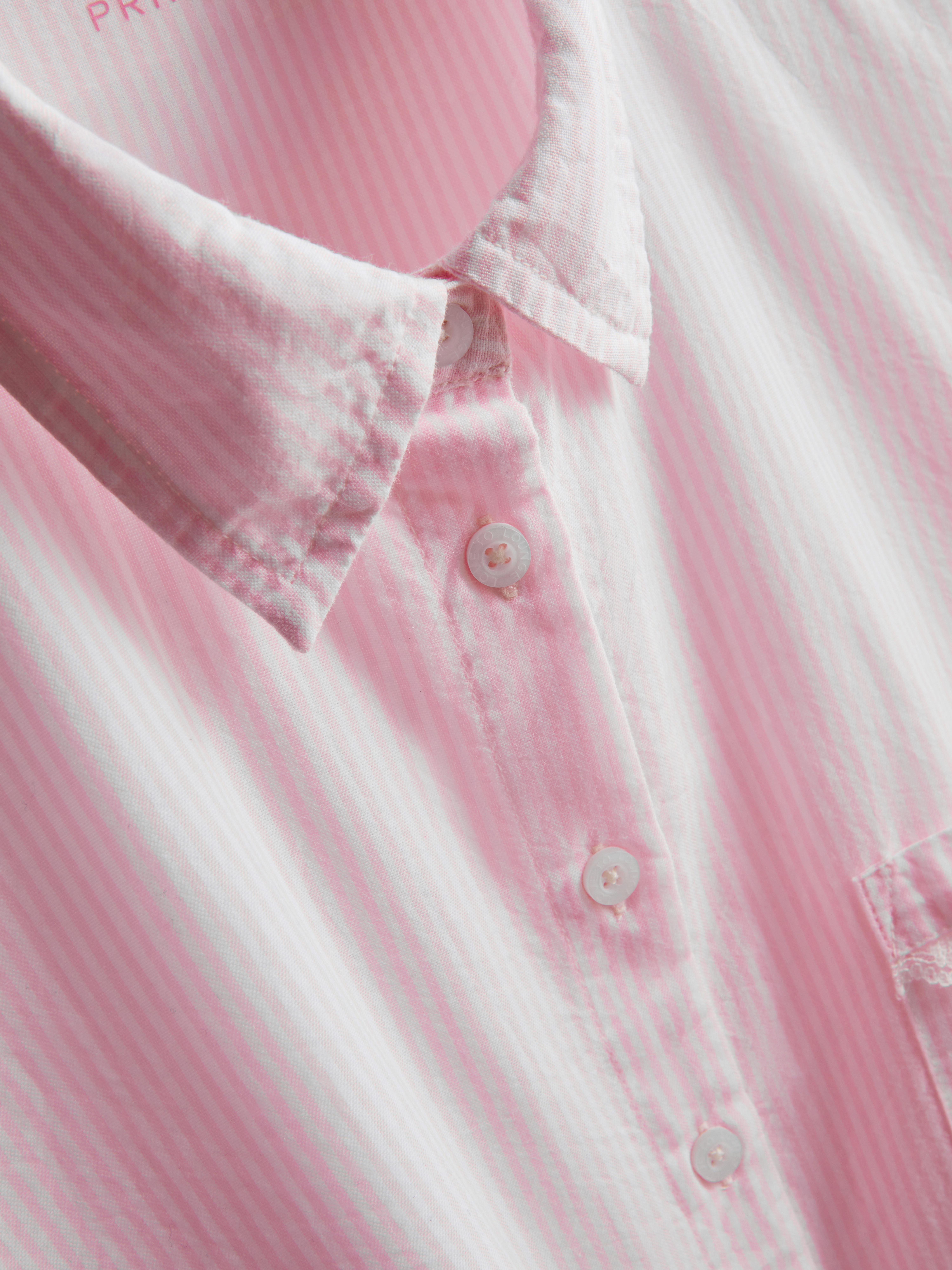 Camisa de pijama Oxford de algodón tejido