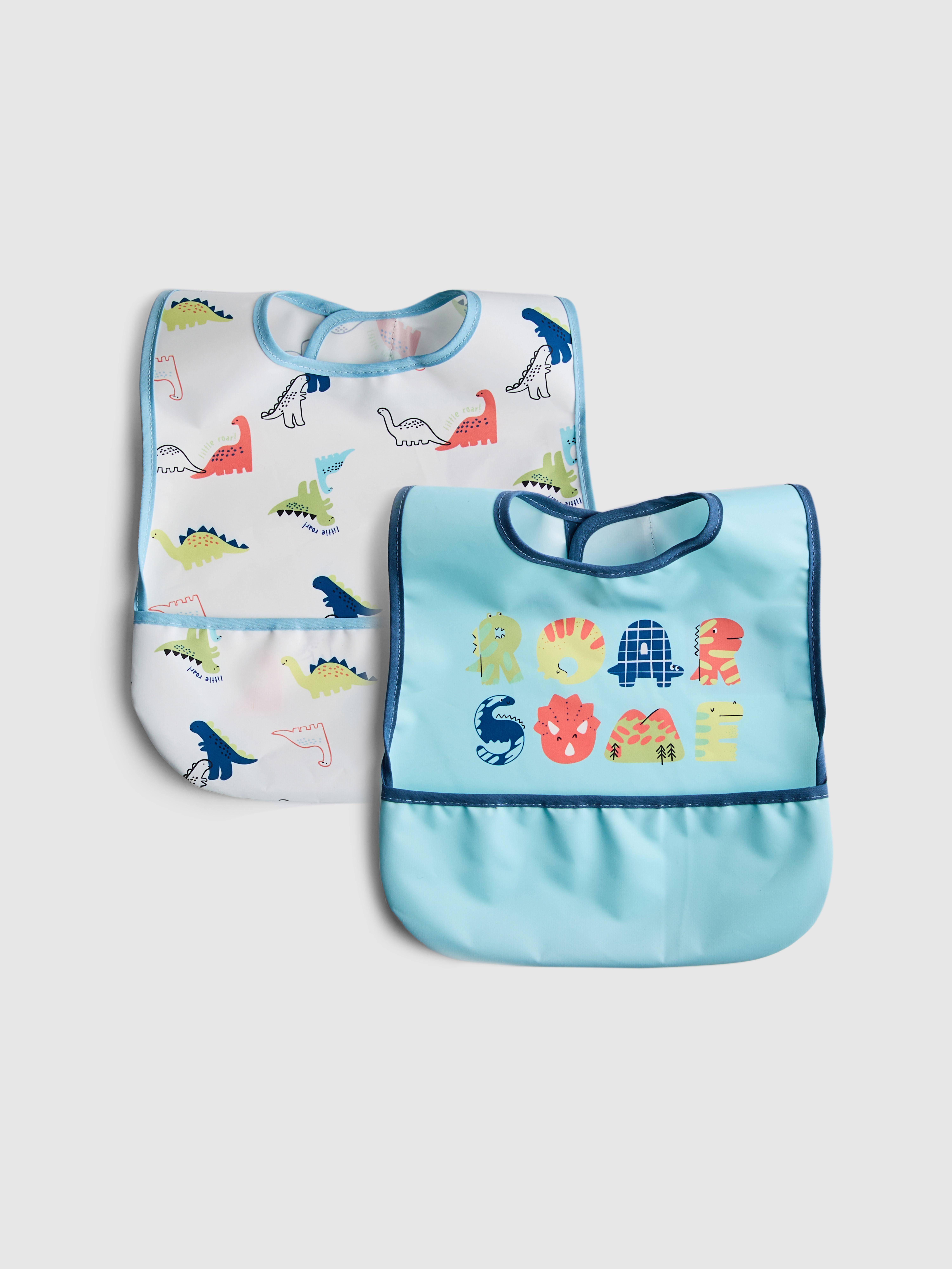 2pk Dinosaur Bibs