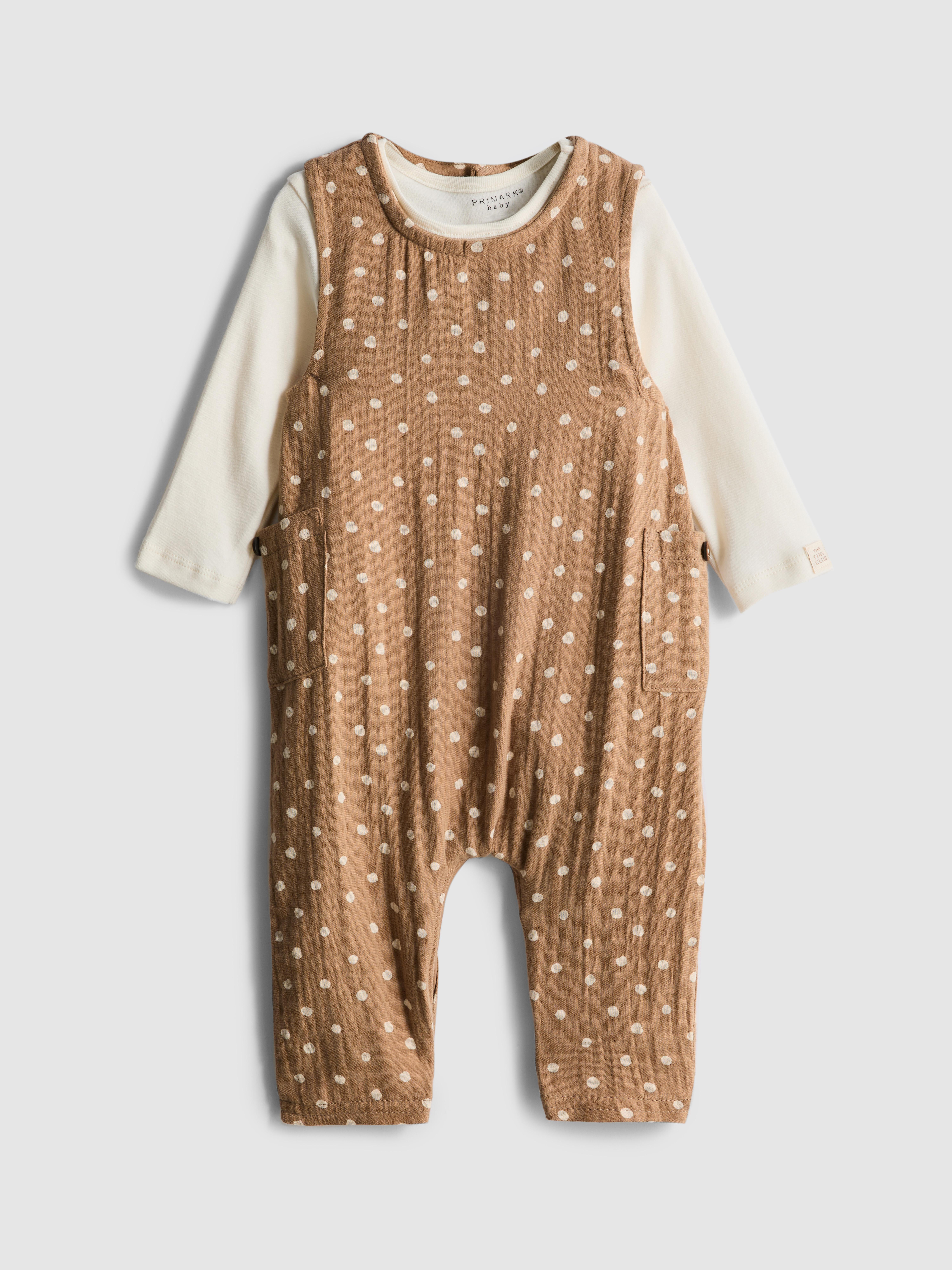0-18mths | Long Sleeve Bodysuit and Dungarees Newborn Set